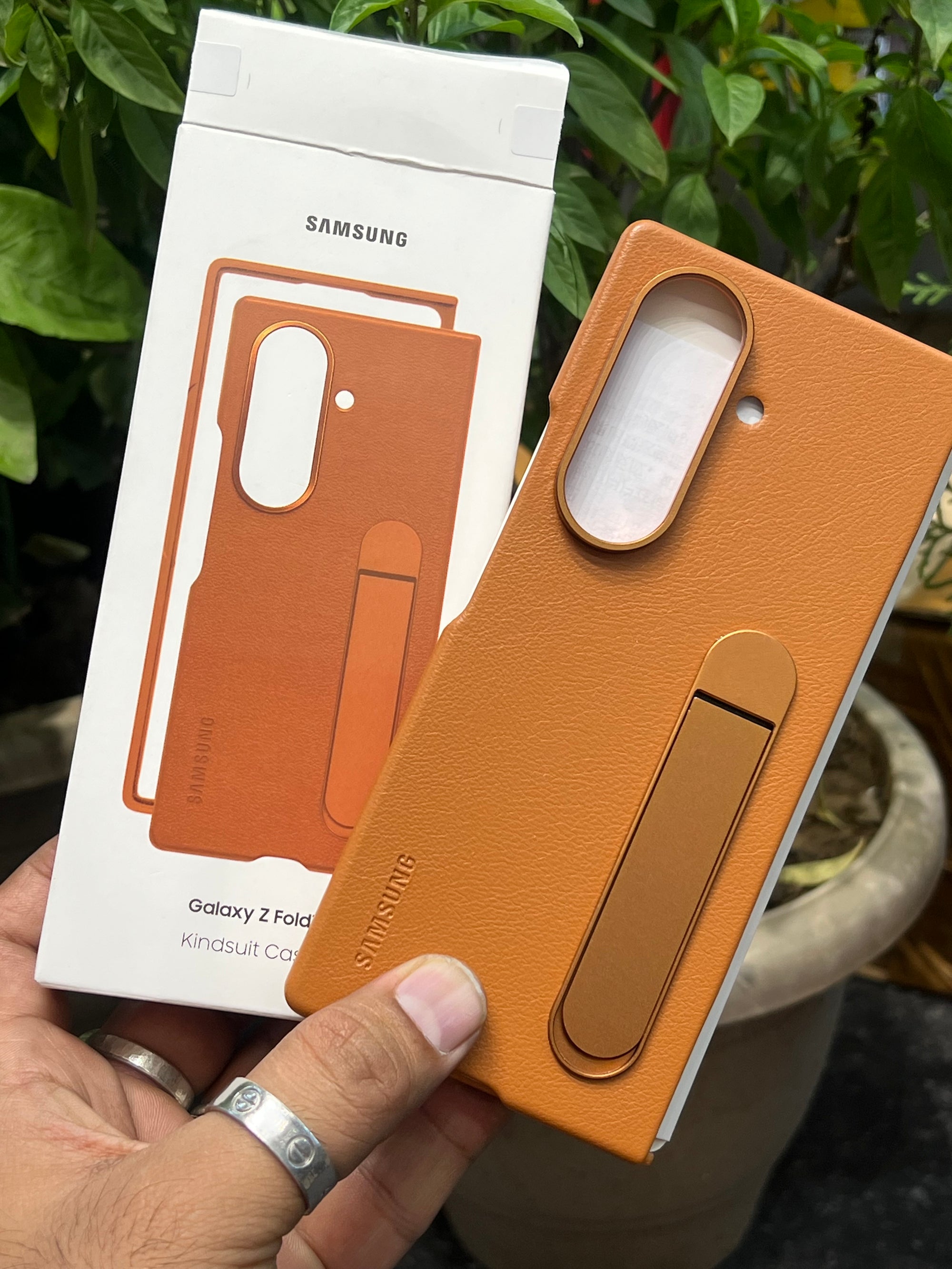 Samsung fold 7 leather case with stand
