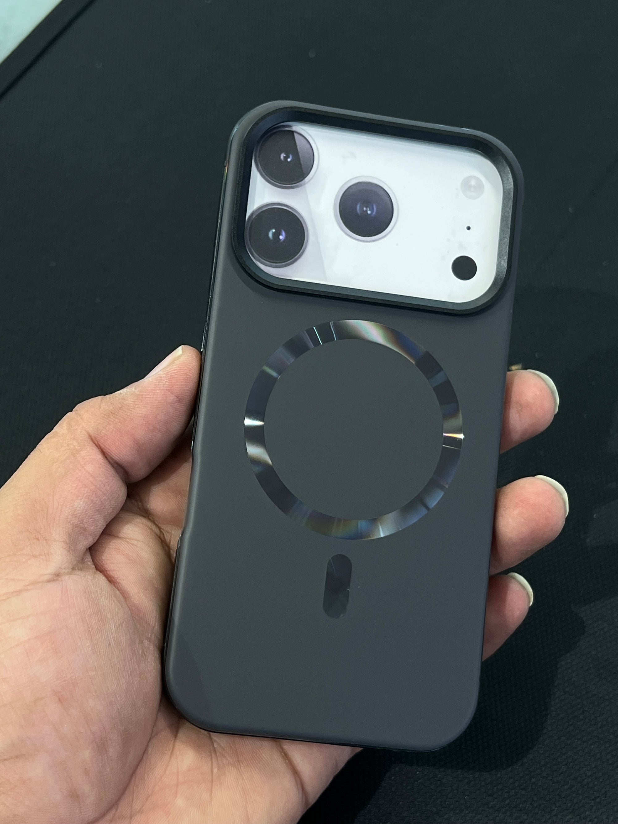 Side metal bumper case with back magsafe and soft silicon case for 17 pro max