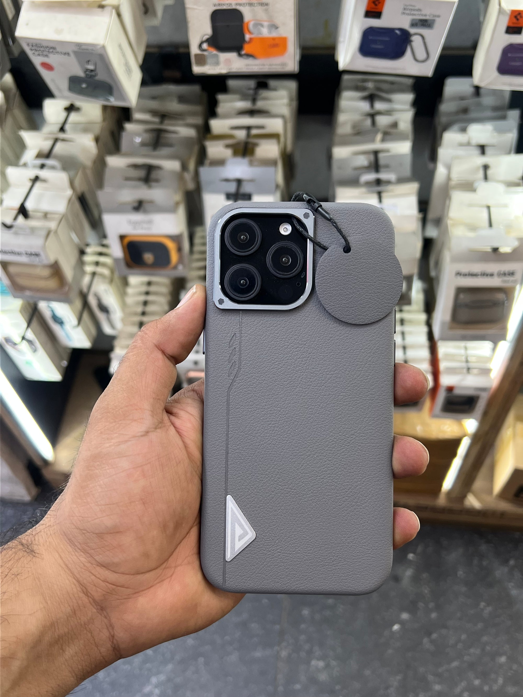 Leather silicon case with camera protection i phone 16 pro maxx