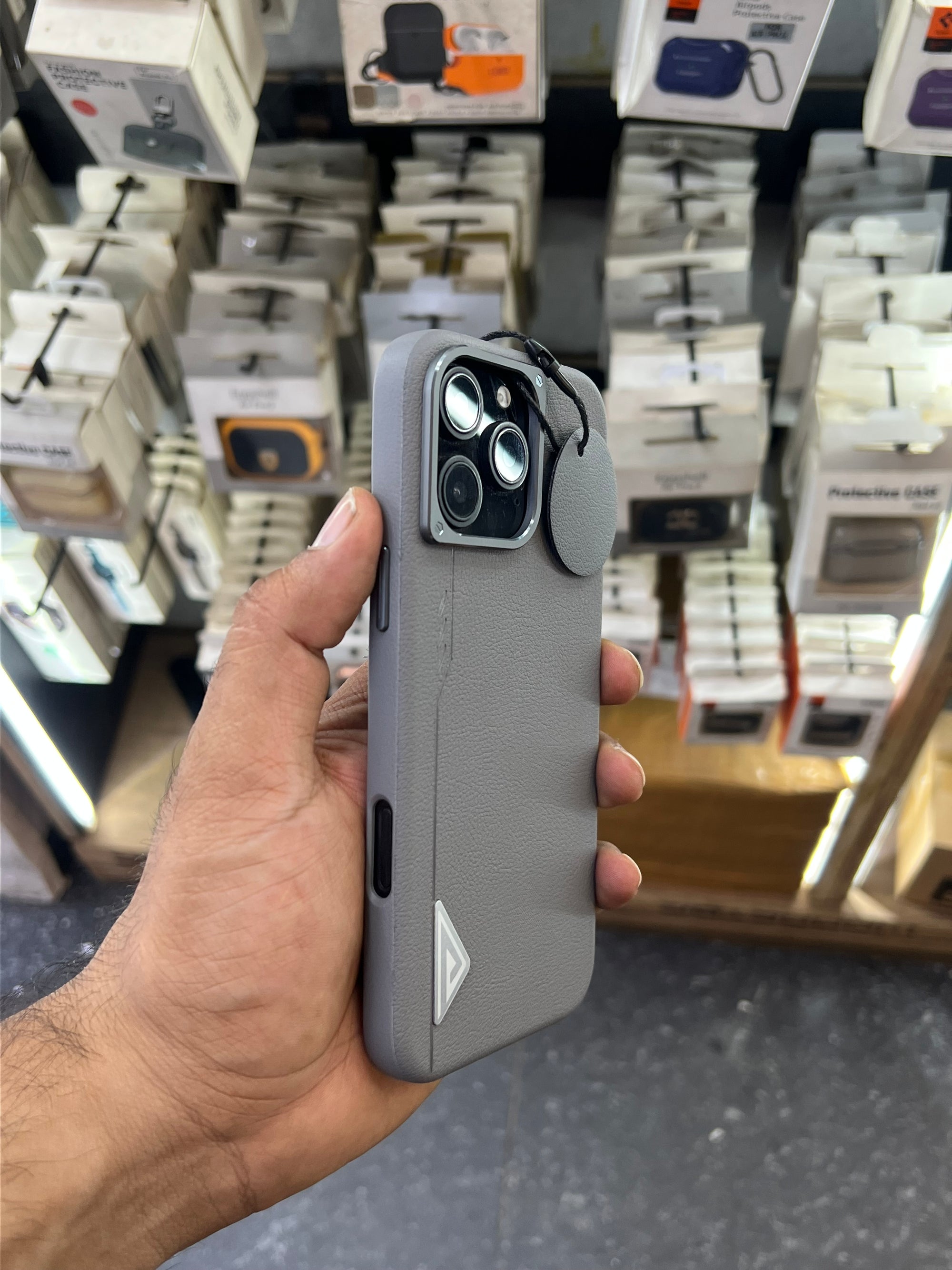 Leather silicon case with camera protection i phone 16 pro maxx