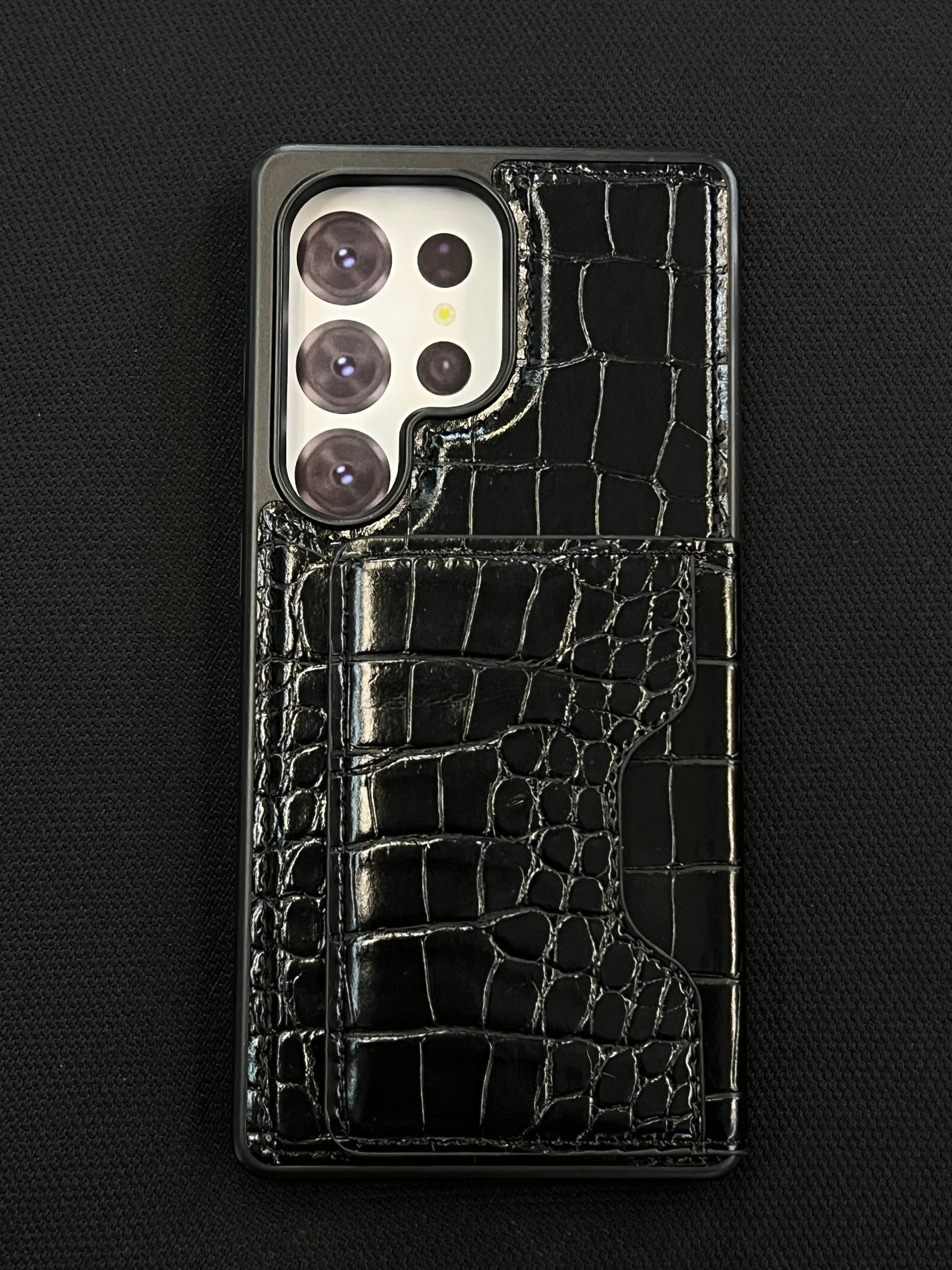 Samsung s25 ultra leather pocket case black colour