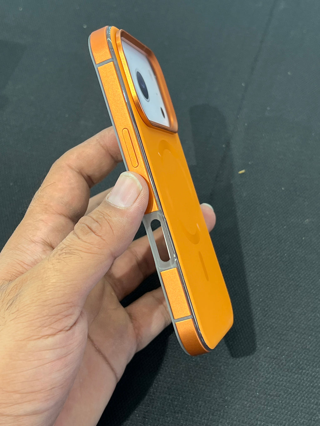 Side metal bumper case with  back magsafe and soft silicon case for 17 pro max