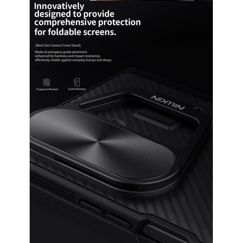 Nillkin Case For Samsung Galaxy Z Fold 7 Camshield Prop Magnetic Lens Guard Edition Camera Protective Cover – Black