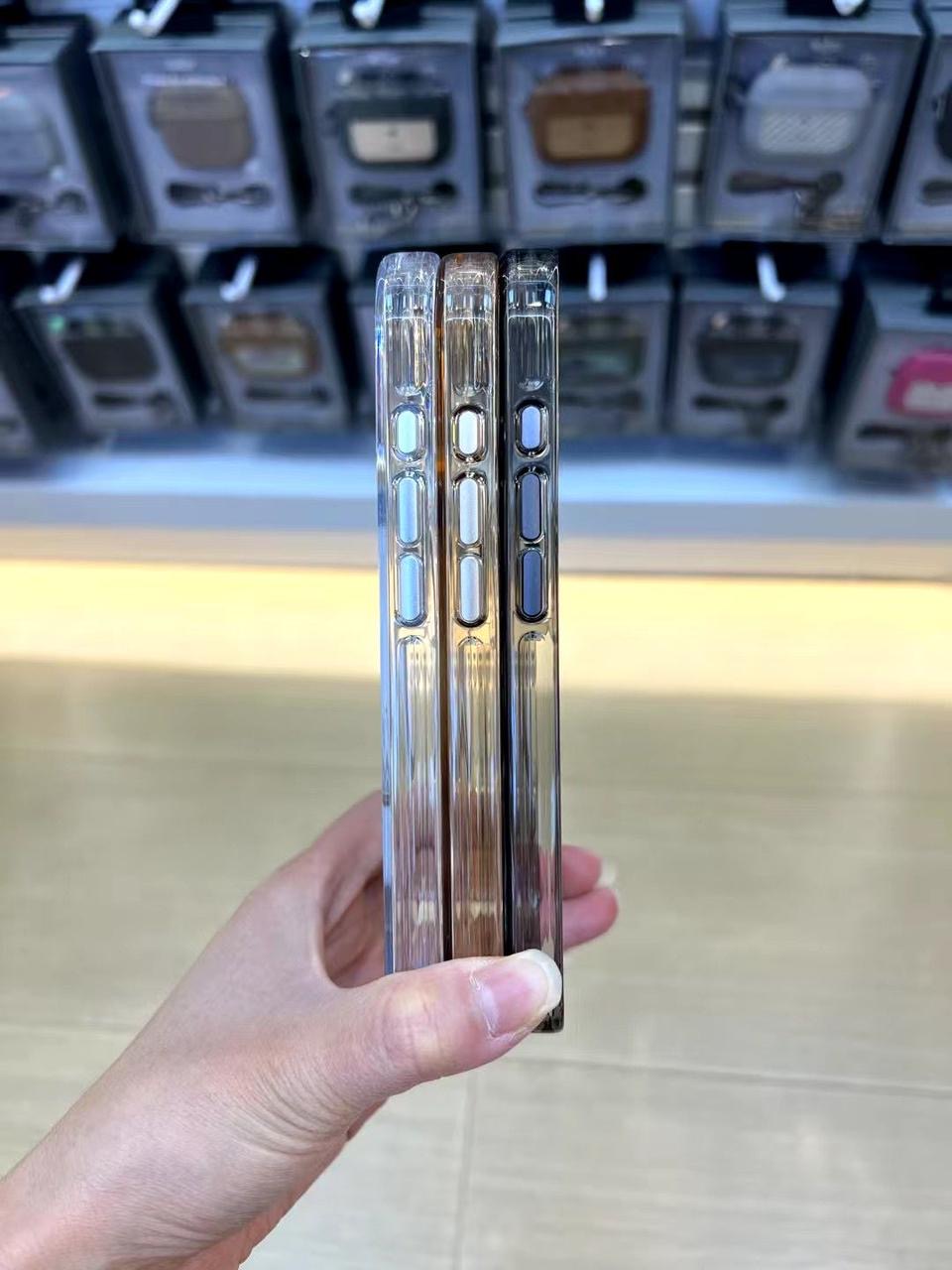 I phone 16 pro maxx smoke black and transparent and desert titanium, anti yellow shock Proof case