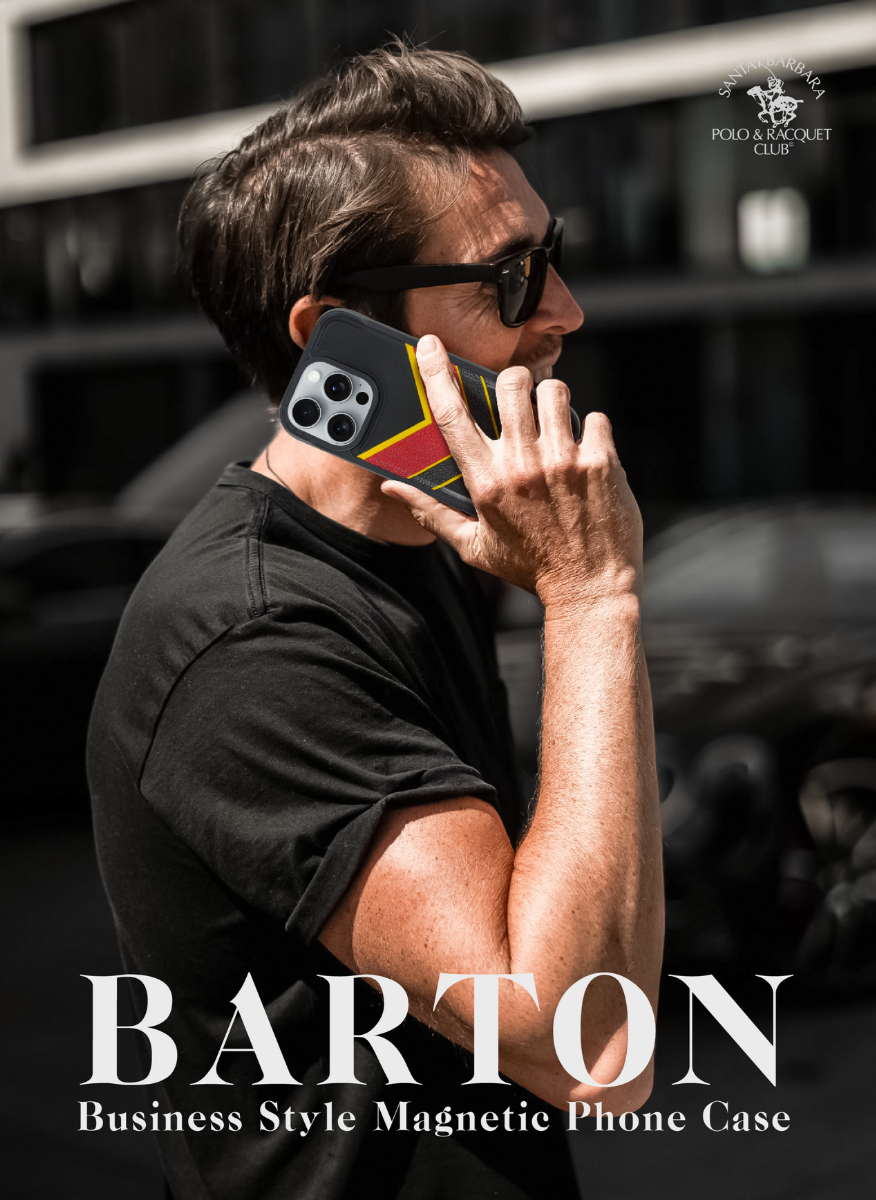 Santa Barbara Polo Raquet Club Barton Series for iPhone 16 pro max (Black & Red)