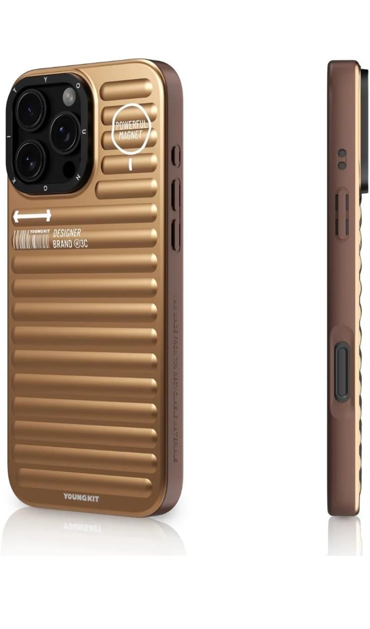 Youngkit original  iphone16pro max compatible gold case