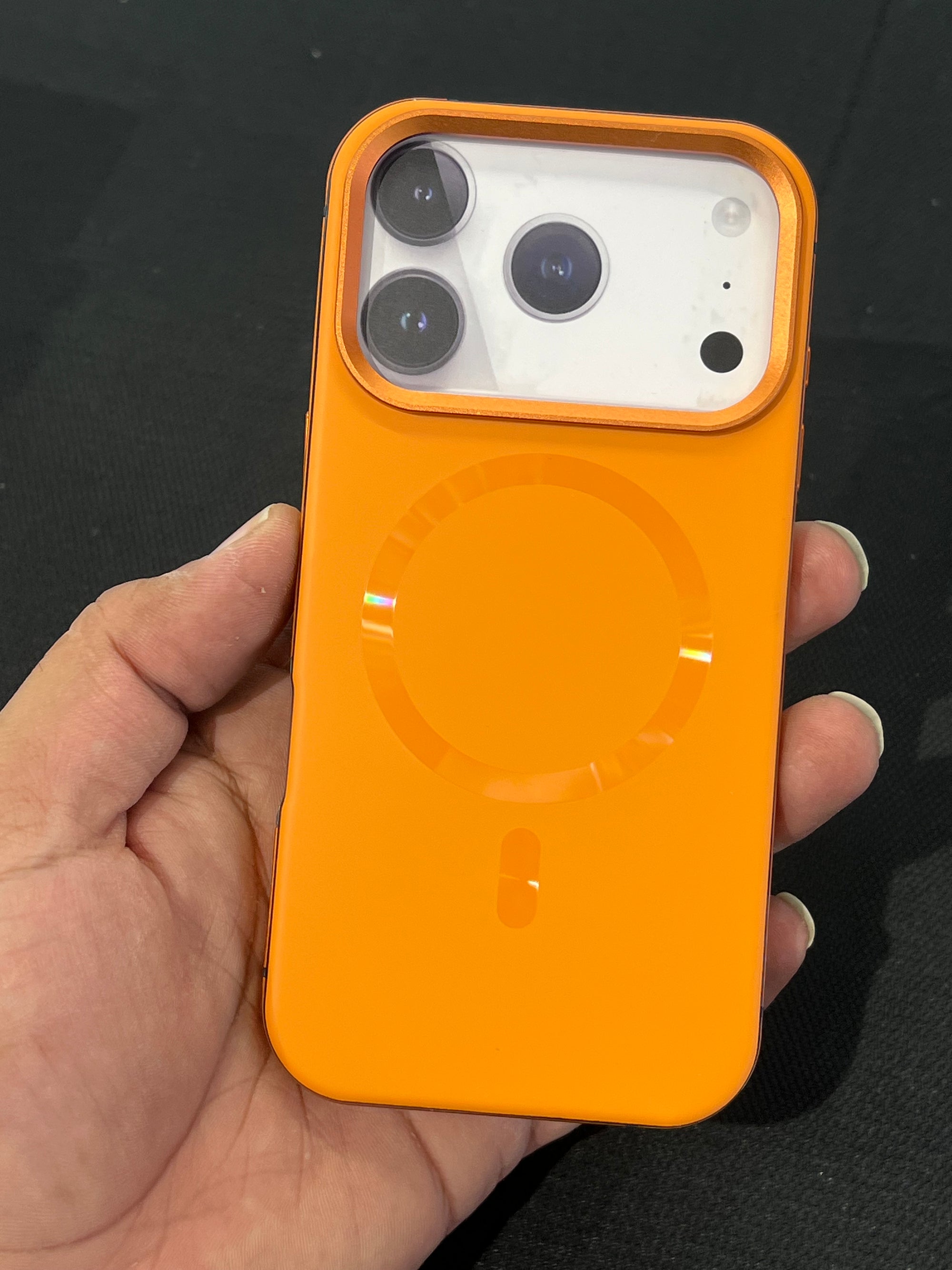 Side metal bumper case with  back magsafe and soft silicon case for 17 pro max