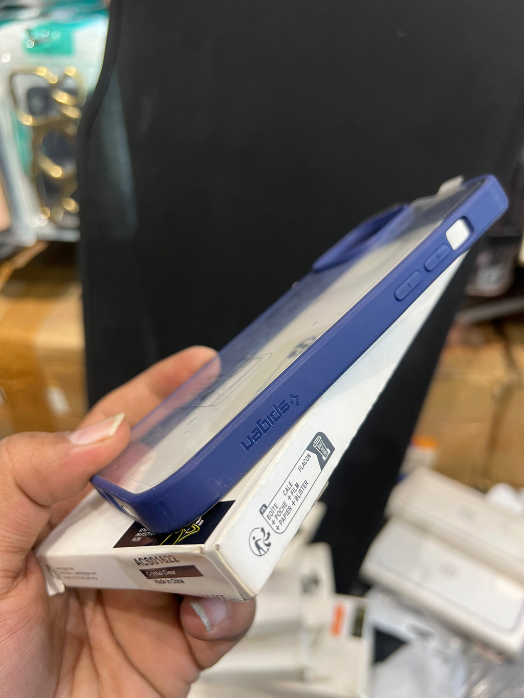 Blue transparent case