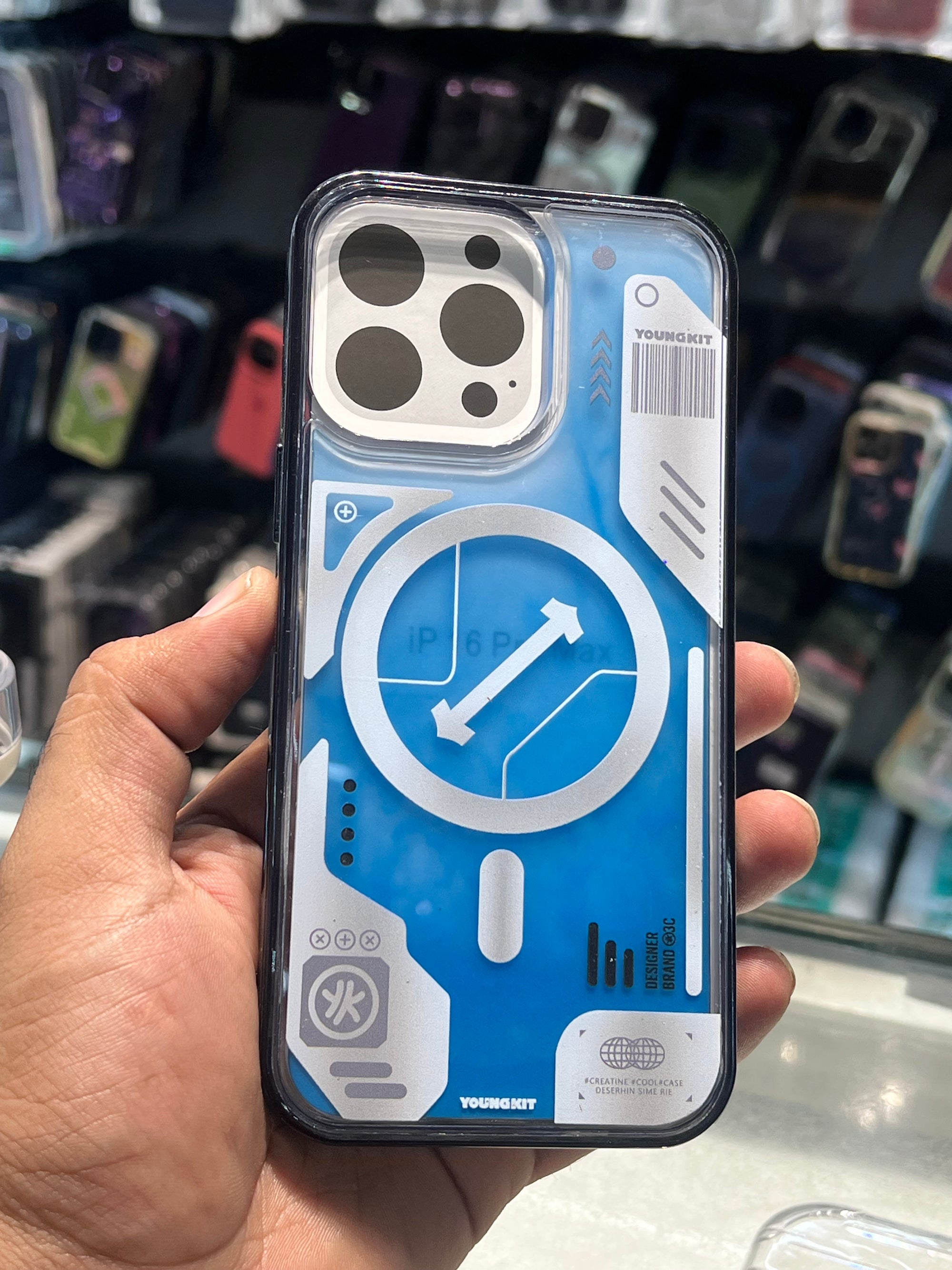 Blue liquid silicon case i phone 16 pro max