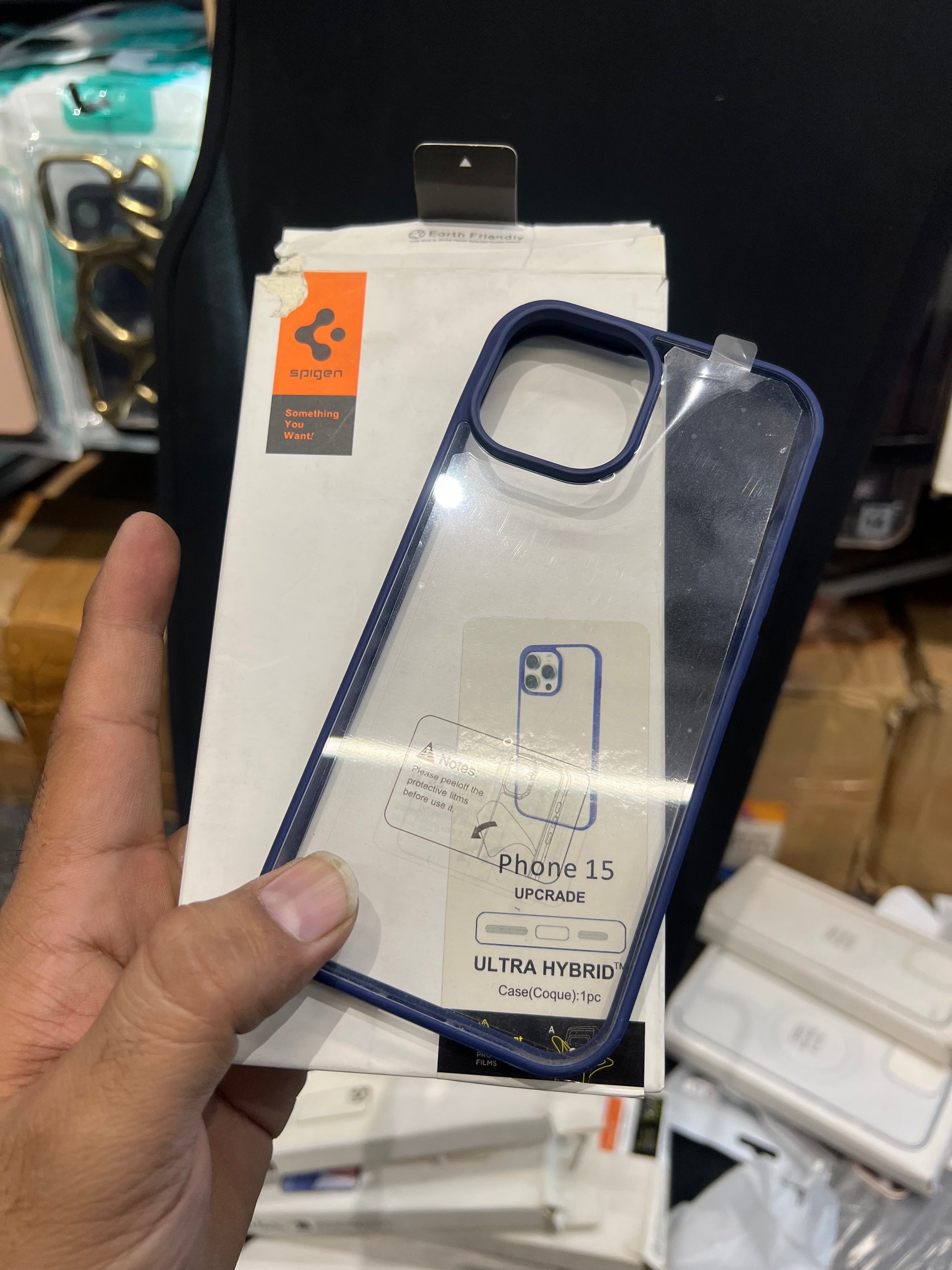 Blue transparent case