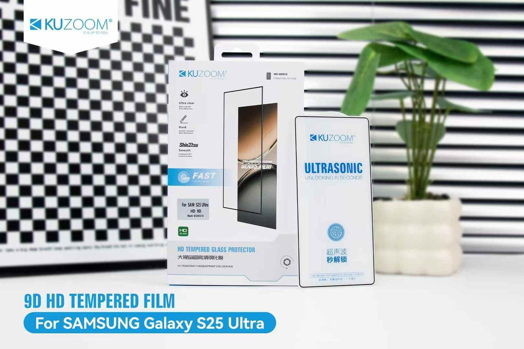 KUZOOM Clear Tempered Glass Screen Protector for iPhone and samsung HD Transparency