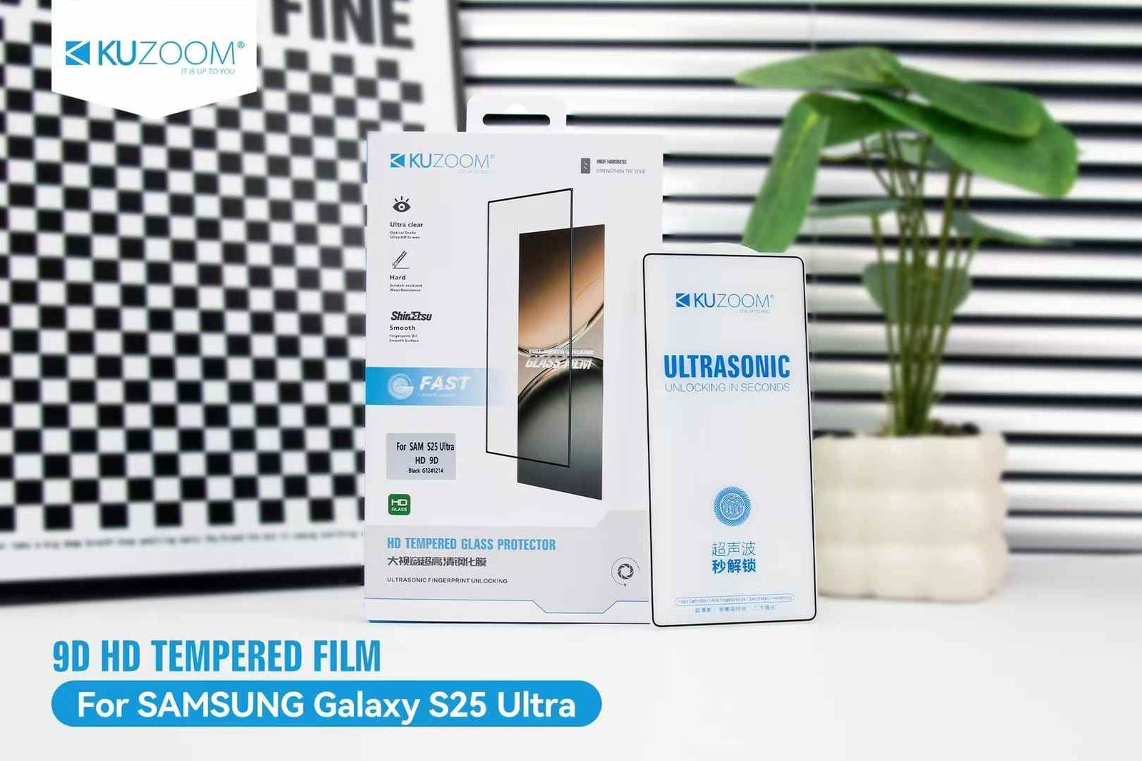 KUZOOM Clear Tempered Glass Screen Protector for iPhone and samsung HD Transparency