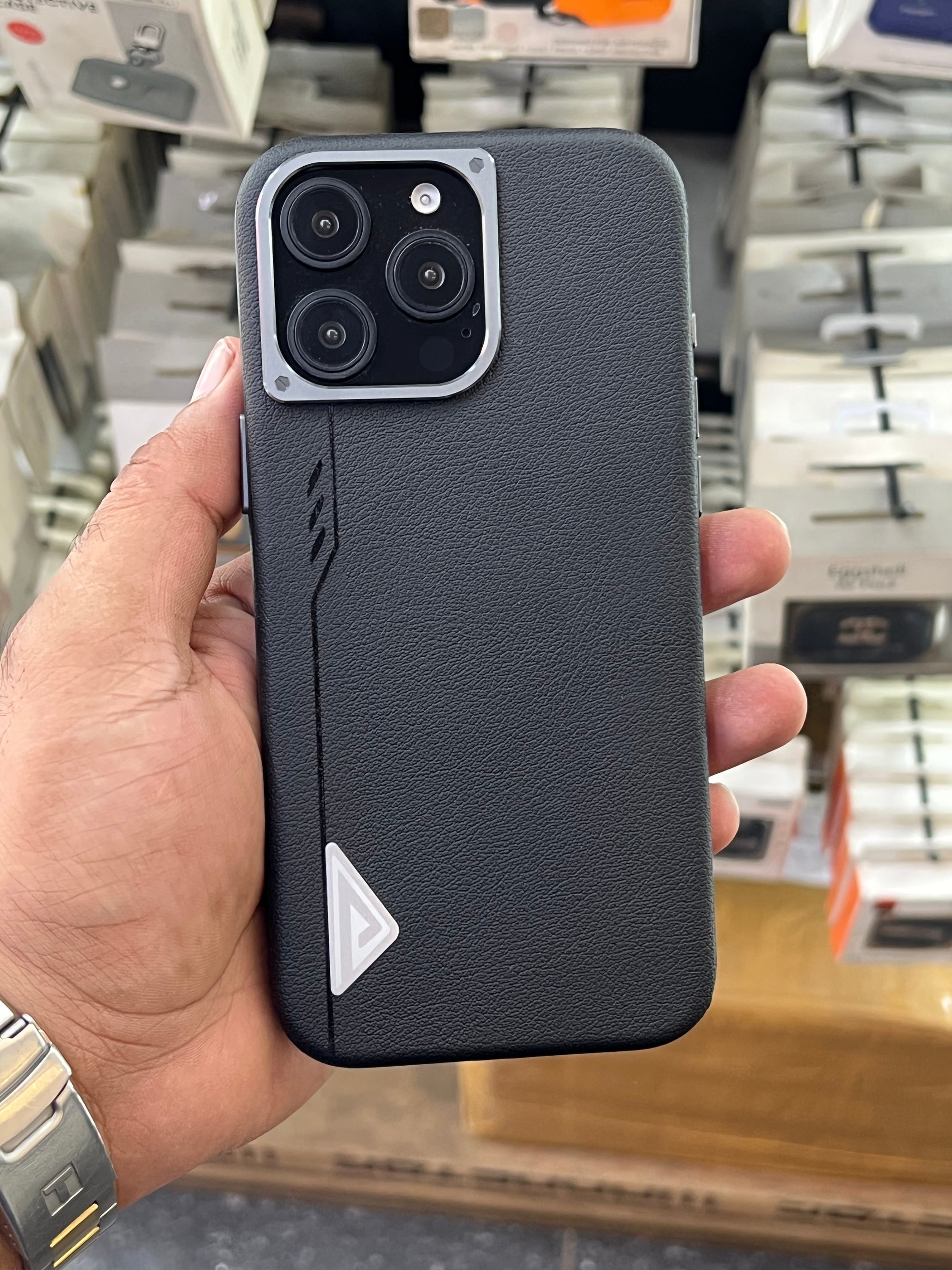 Leather silicon case for i phone 16 pro maxx