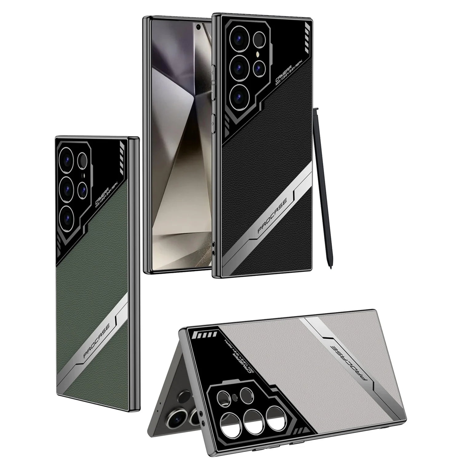 Electroplated Leather Anti-fall Protective Phone Case s24 ultra purple leather case