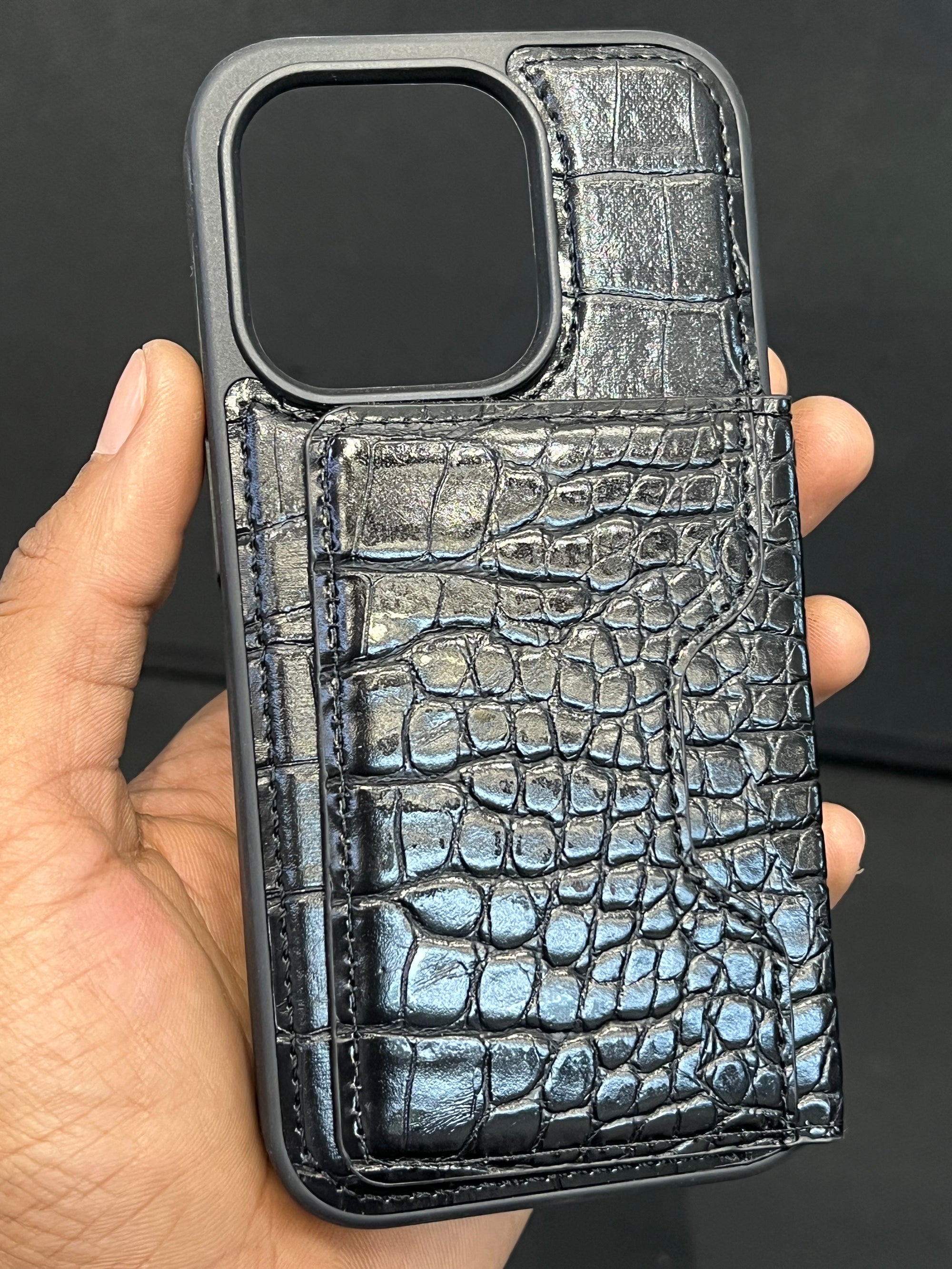 I phone 15 pro leather wallet case