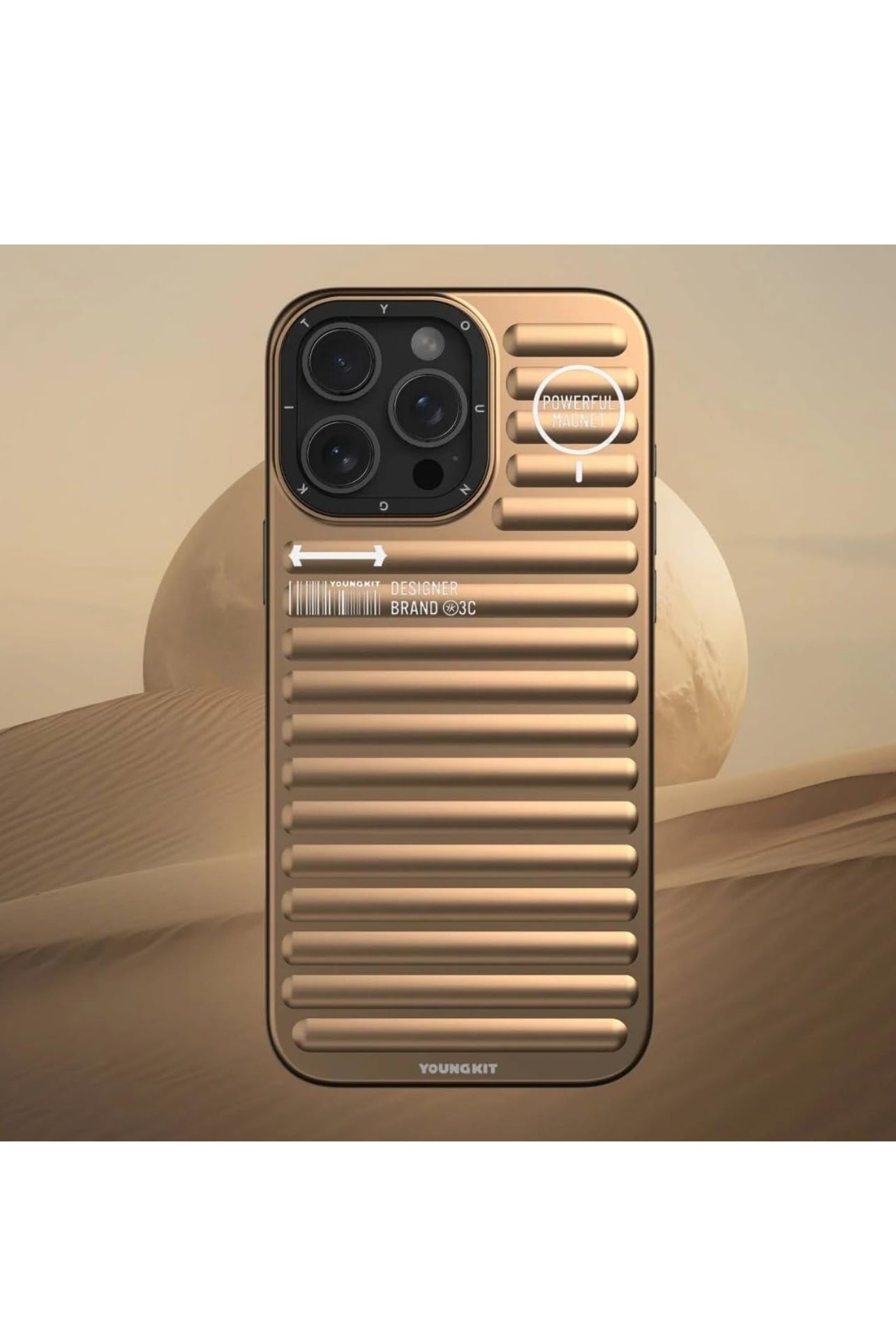 Youngkit original  iphone16pro max compatible gold case