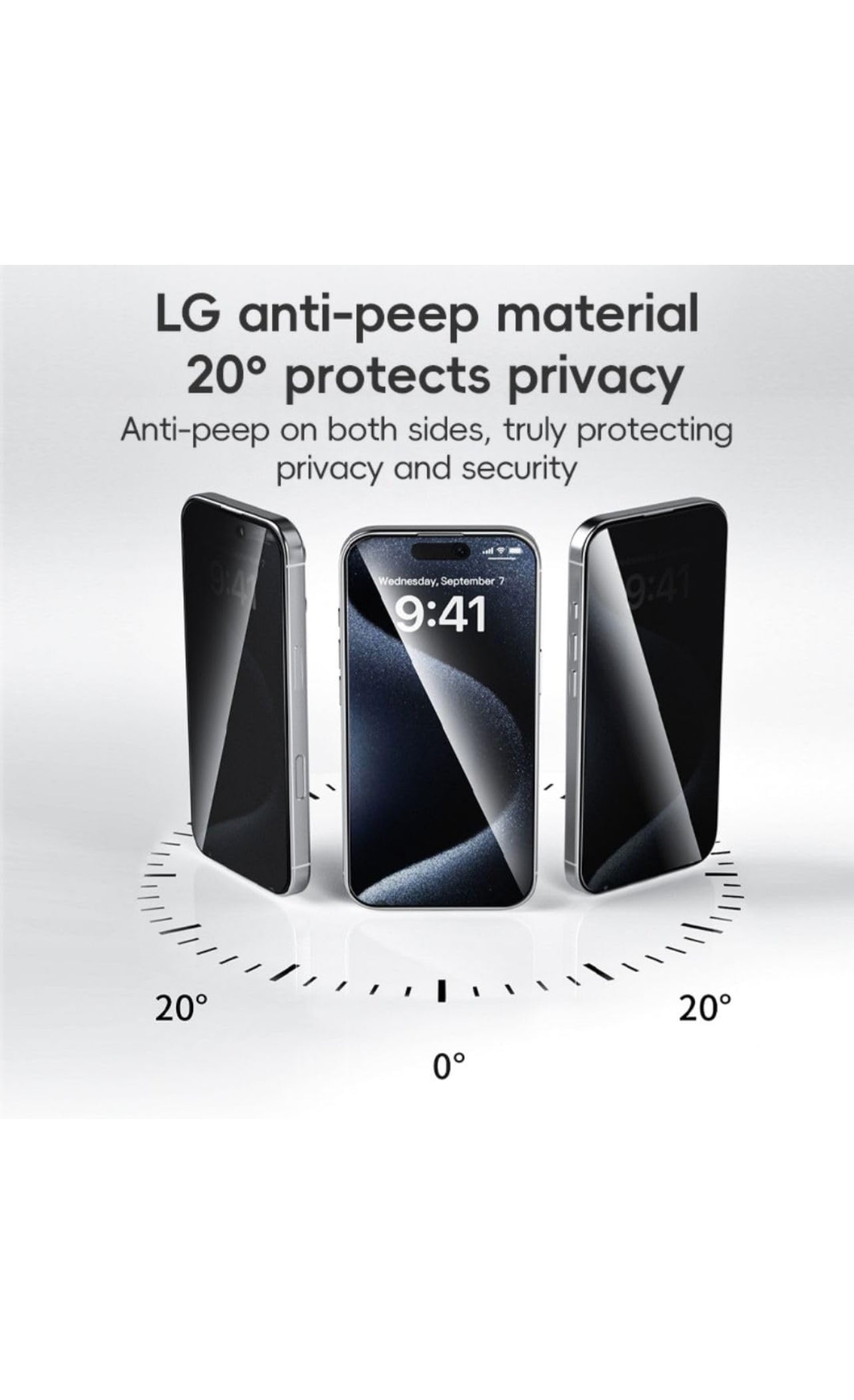 KUZOOM privacy Tempered Glass Screen Protector for iPhone and samsung HD Transparency