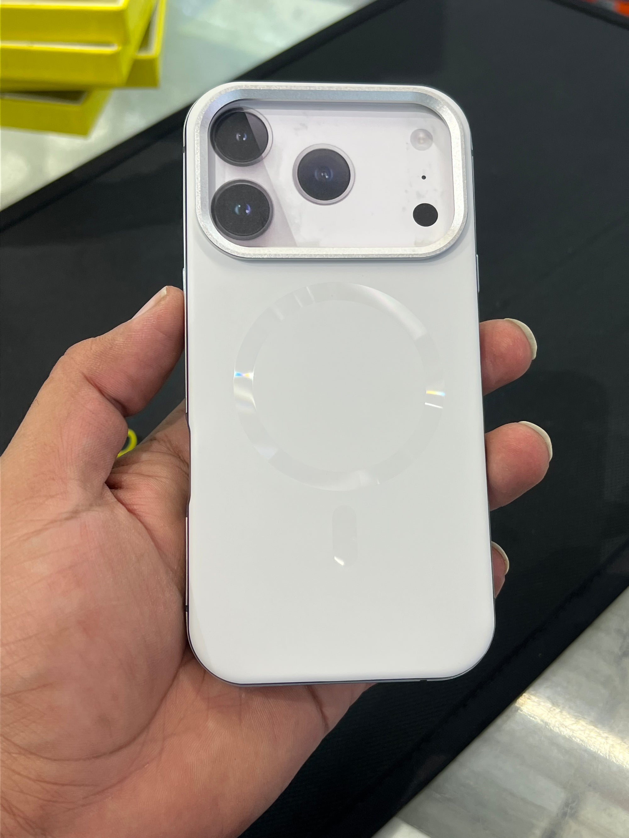 Side metal bumper case with  back magsafe and soft silicon case for 17 pro max