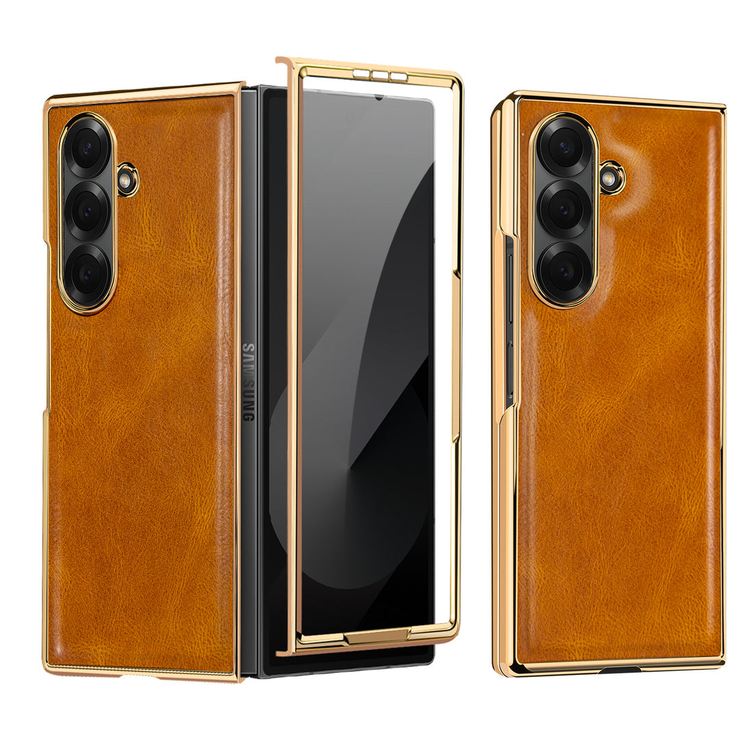 Galxy fold 7chrome slim with stand front glass case