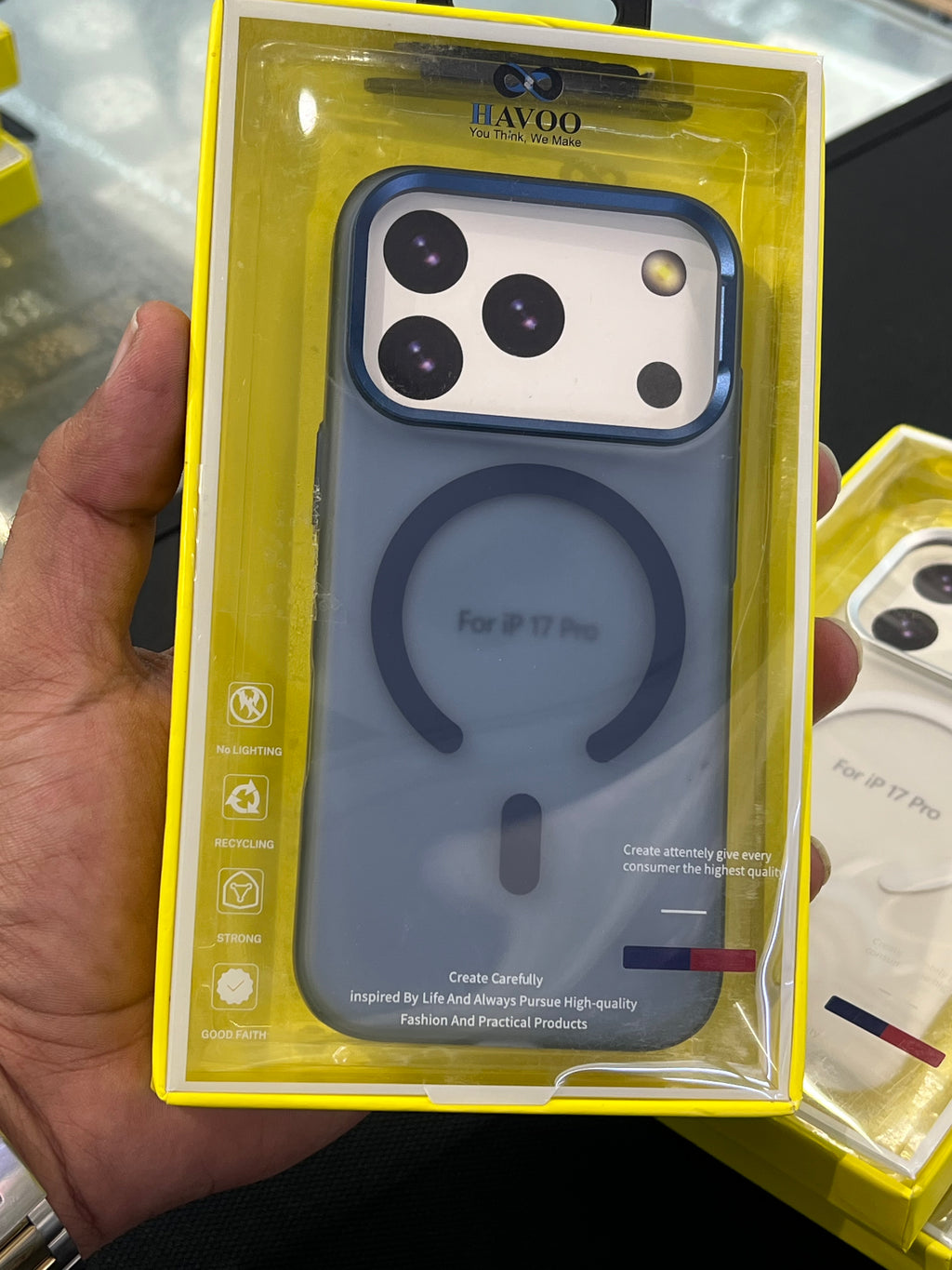 Paper matte blue case with canera protection 17 pro maxx