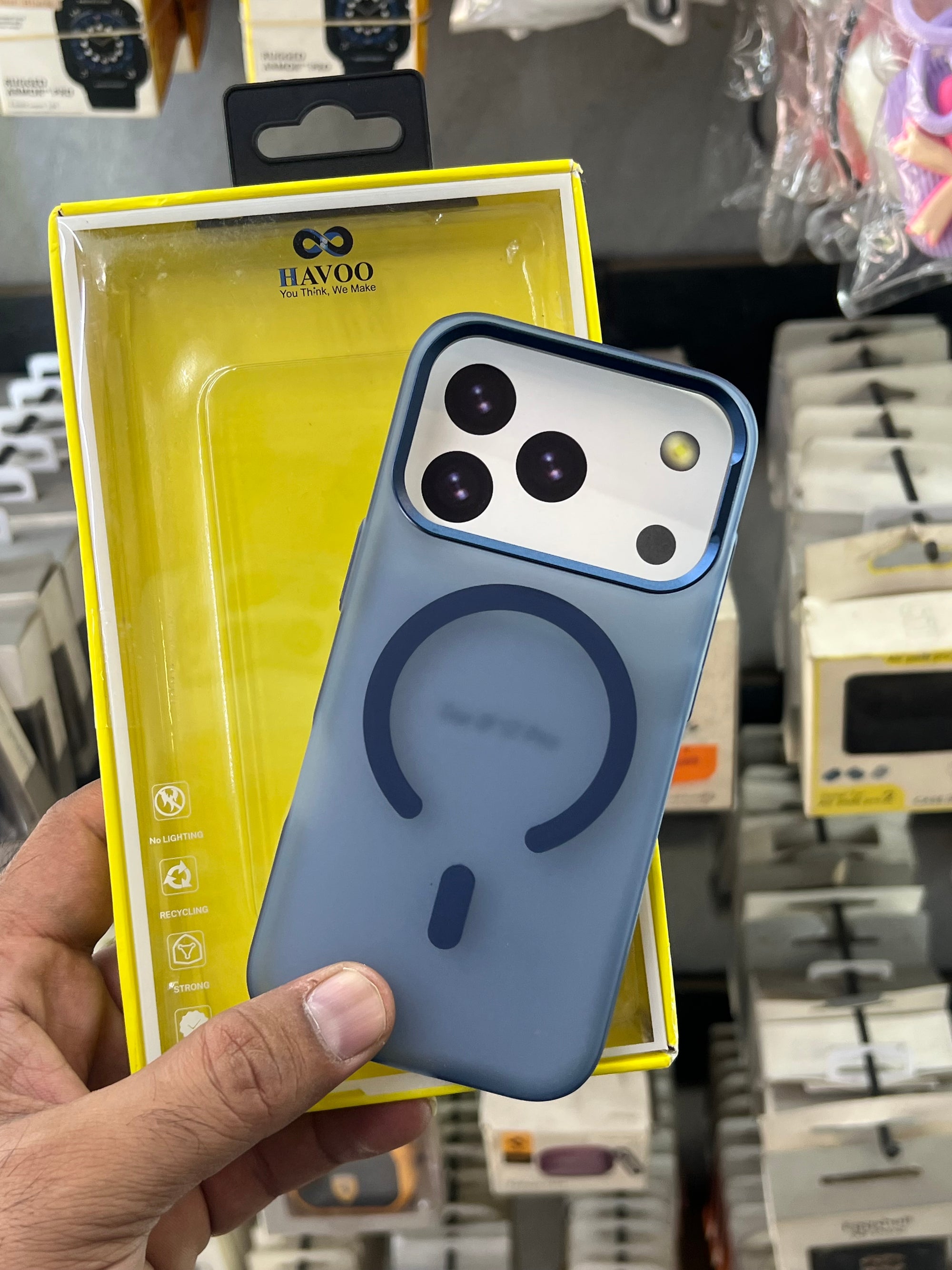 Paper matte blue case with canera protection 17 pro maxx