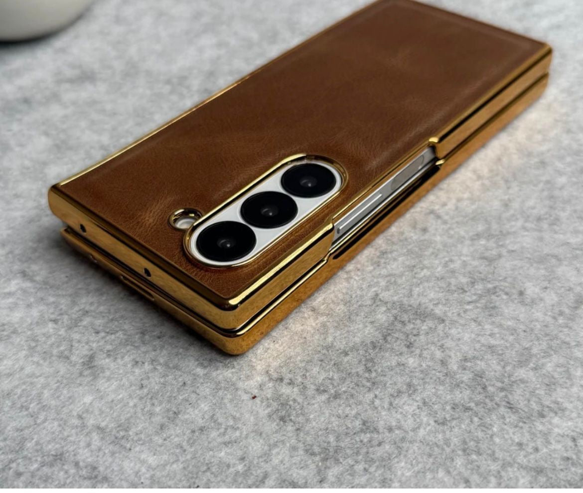 Galxy fold 7chrome slim with stand front glass case