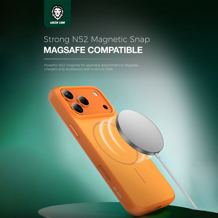 Gkk Patric MagSafe Premium Matte Finish Case for iPhone 17 Pro max, Drop & Camera Protection, Comfortable Grip, Anti-Yellowing - orange