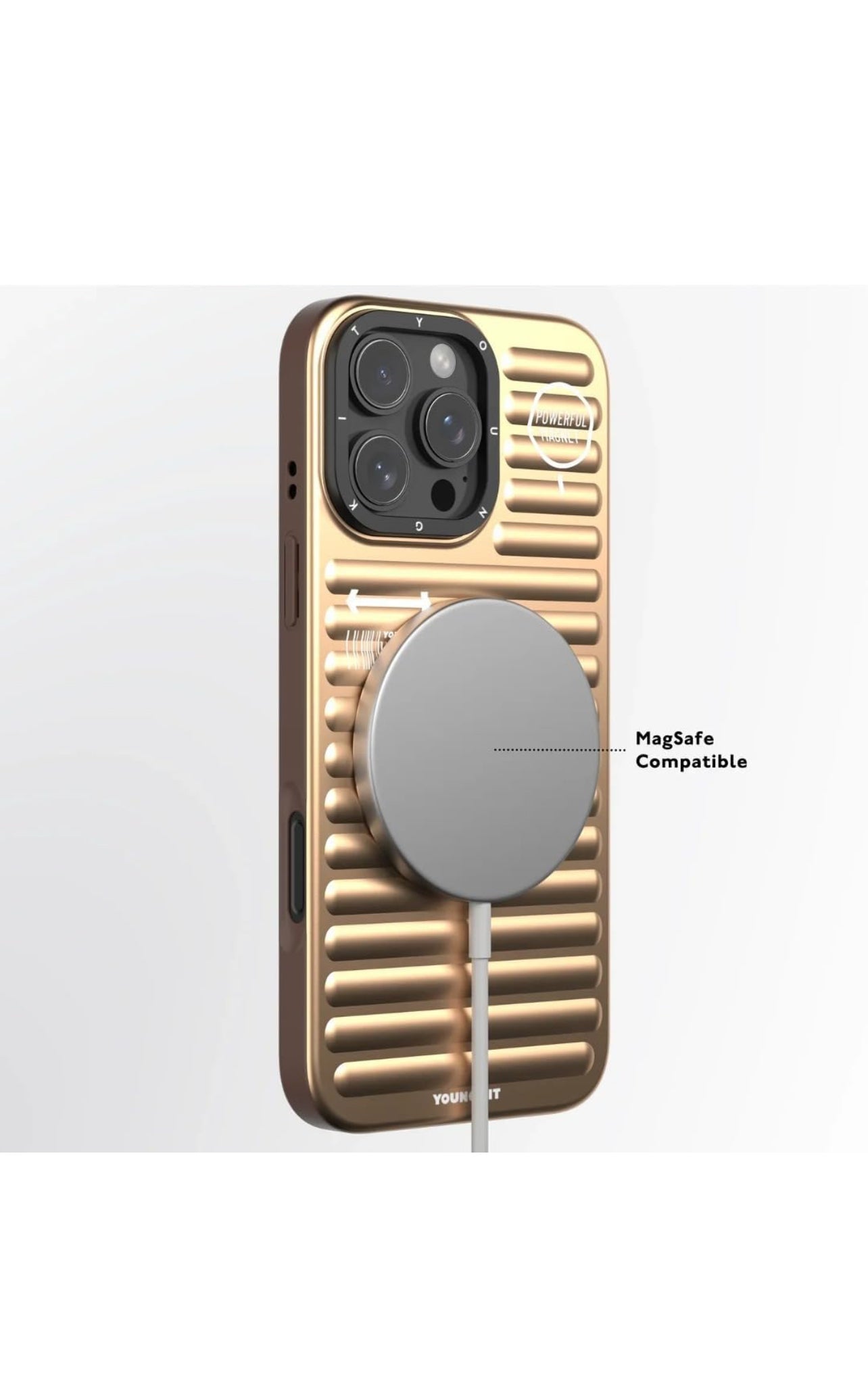 Youngkit original  iphone16pro max compatible gold case