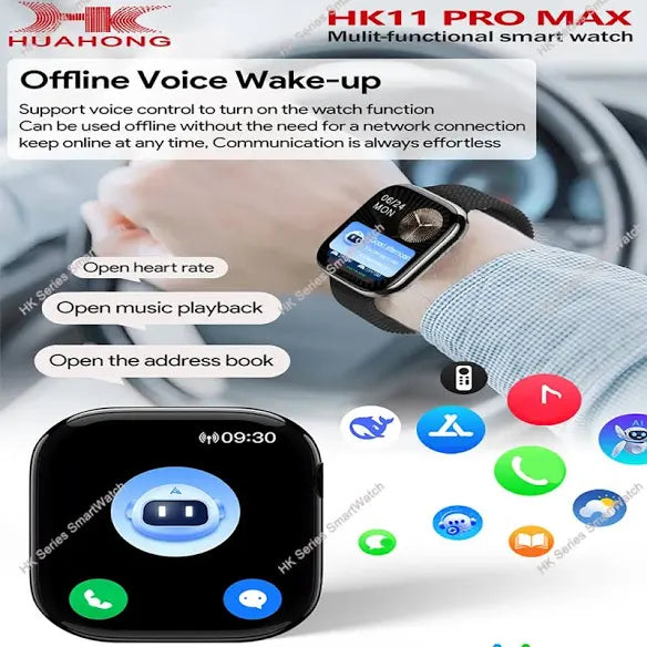 HK11 Pro Max GEN 2 AI Smartwatch – 2.02" AOD AMOLED Display, OS26, AI Voice Assistant & Schedule reminders