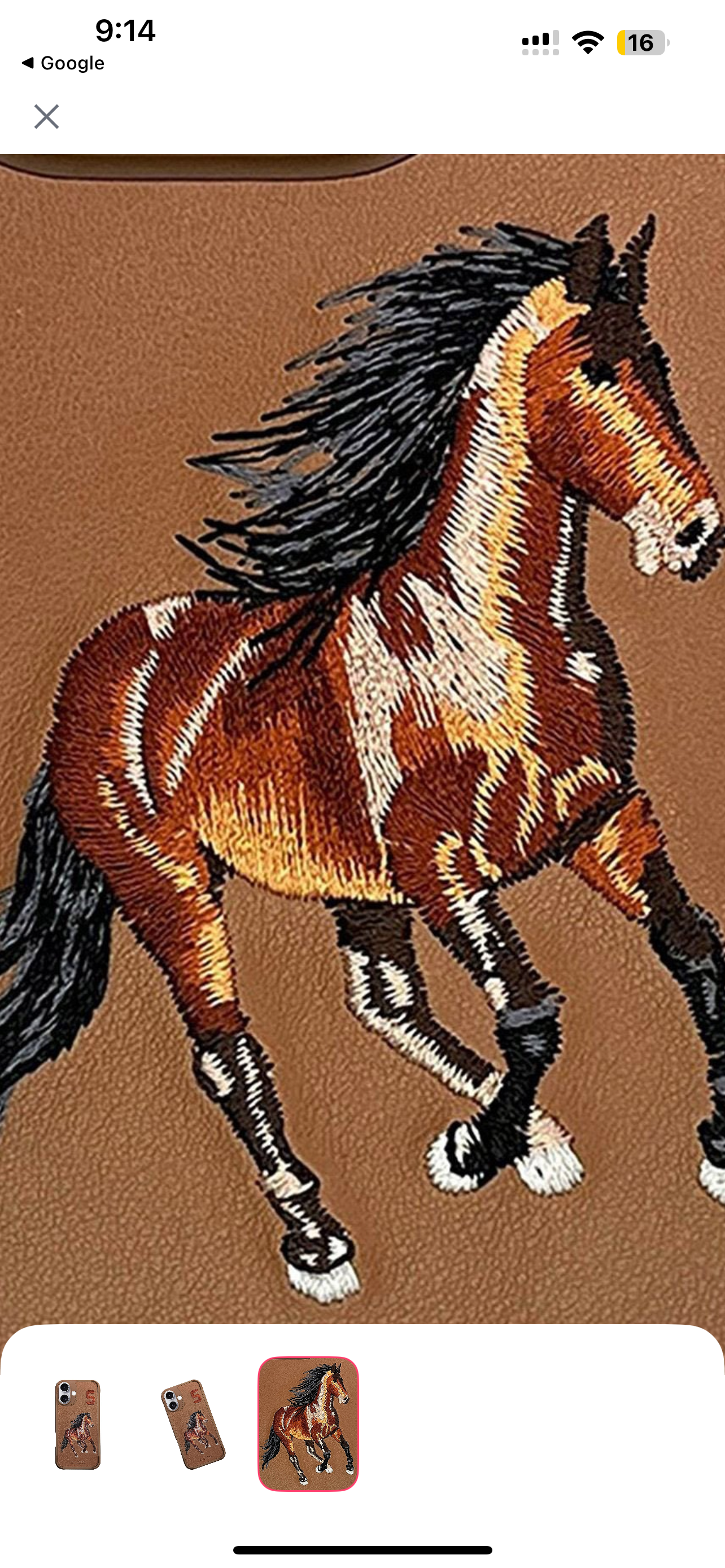 Santa Barbara Boris Series Embroided Horse Leather Case for iPhone 16 pro Series