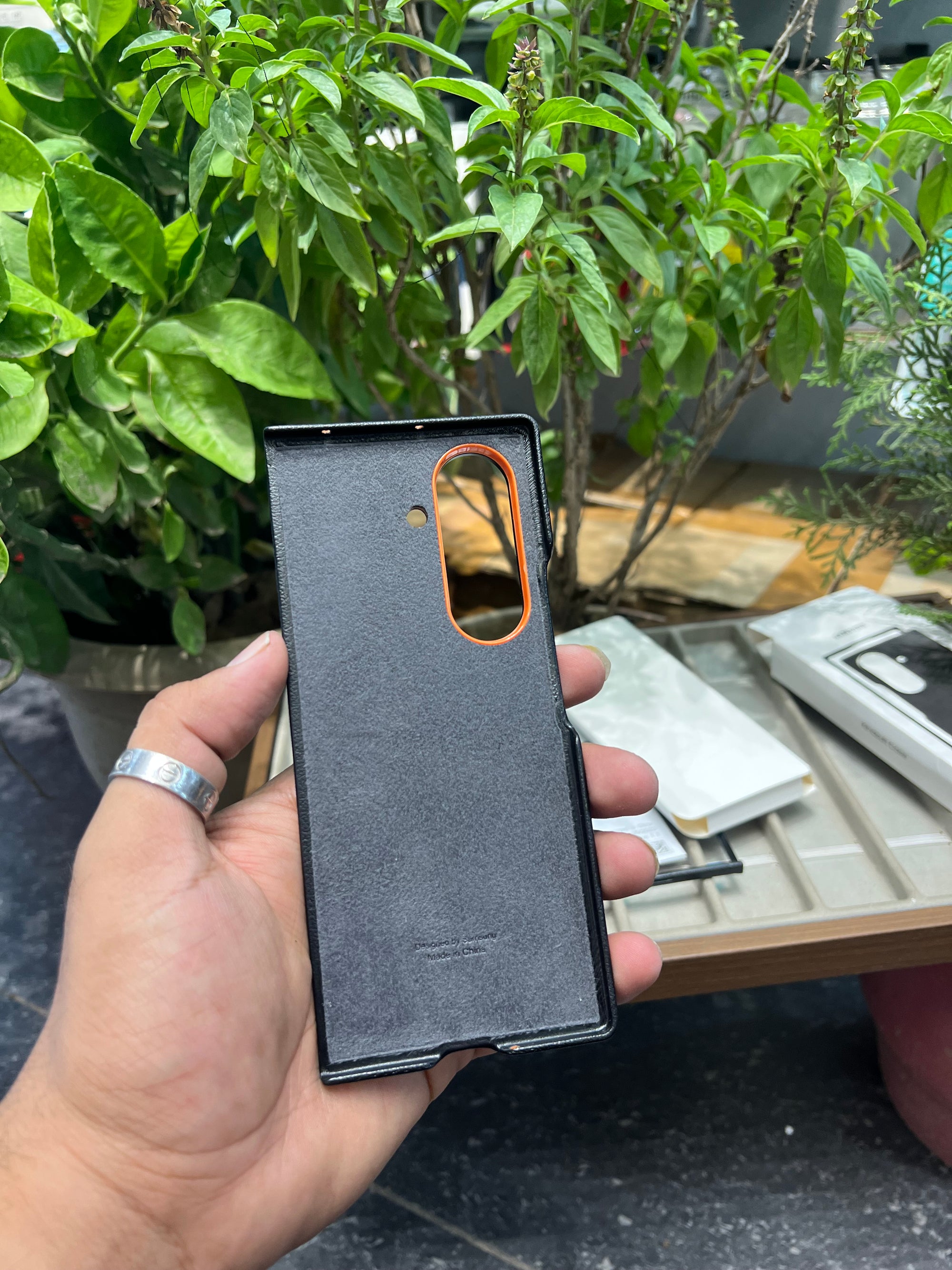 Samsung fold 7 leather case with stand