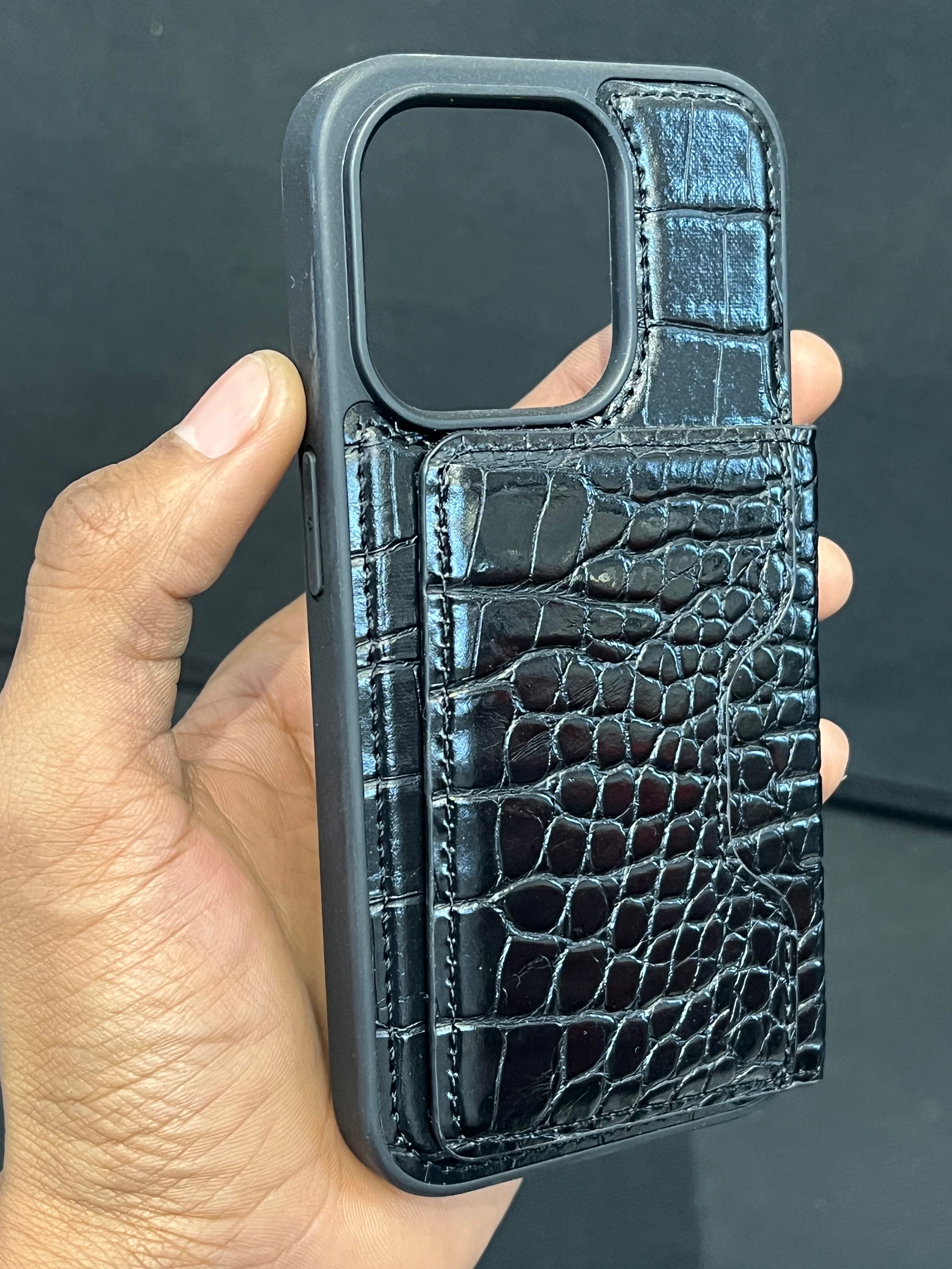 I phone 15 pro leather wallet case