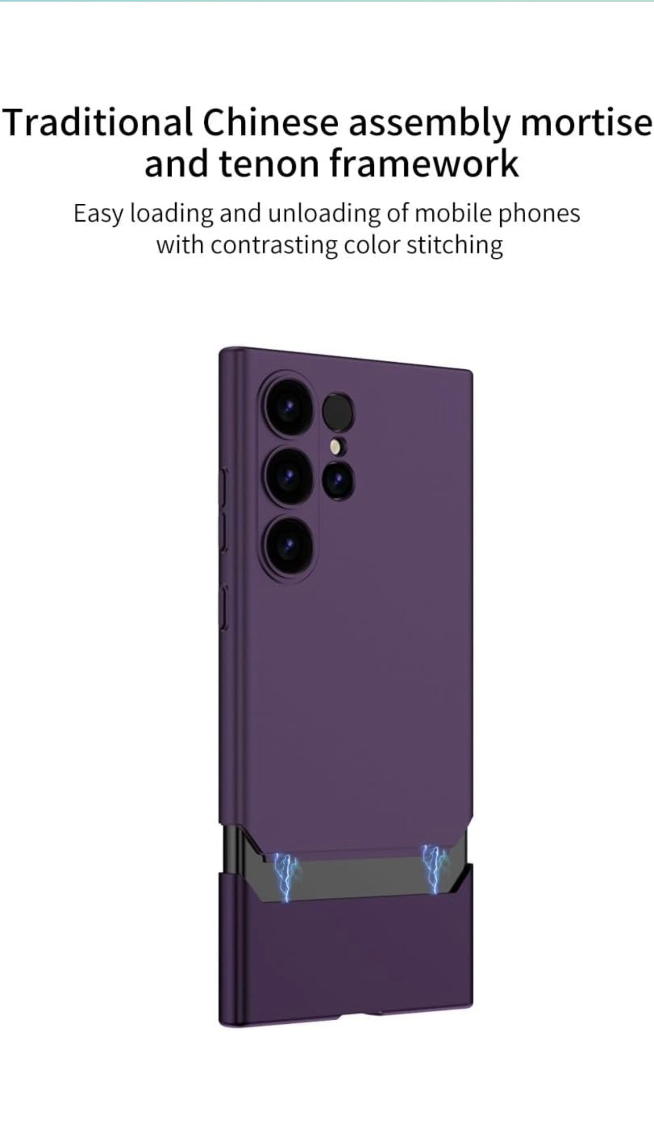 Ultra Thin Matte Case Compatible with Samsung Galaxy S25 Ultra Release 2025 Slim Hard PC Full Body and Independent Camera Protection Cover, Black & Purple
