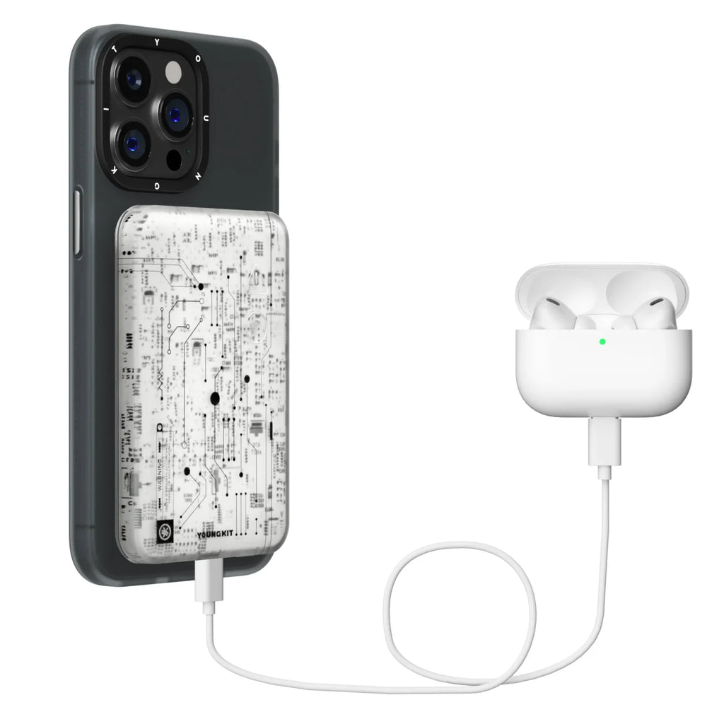 Youngkit Power Bank MagSafe Compatible 15W 5,000 mAh – Black and white
