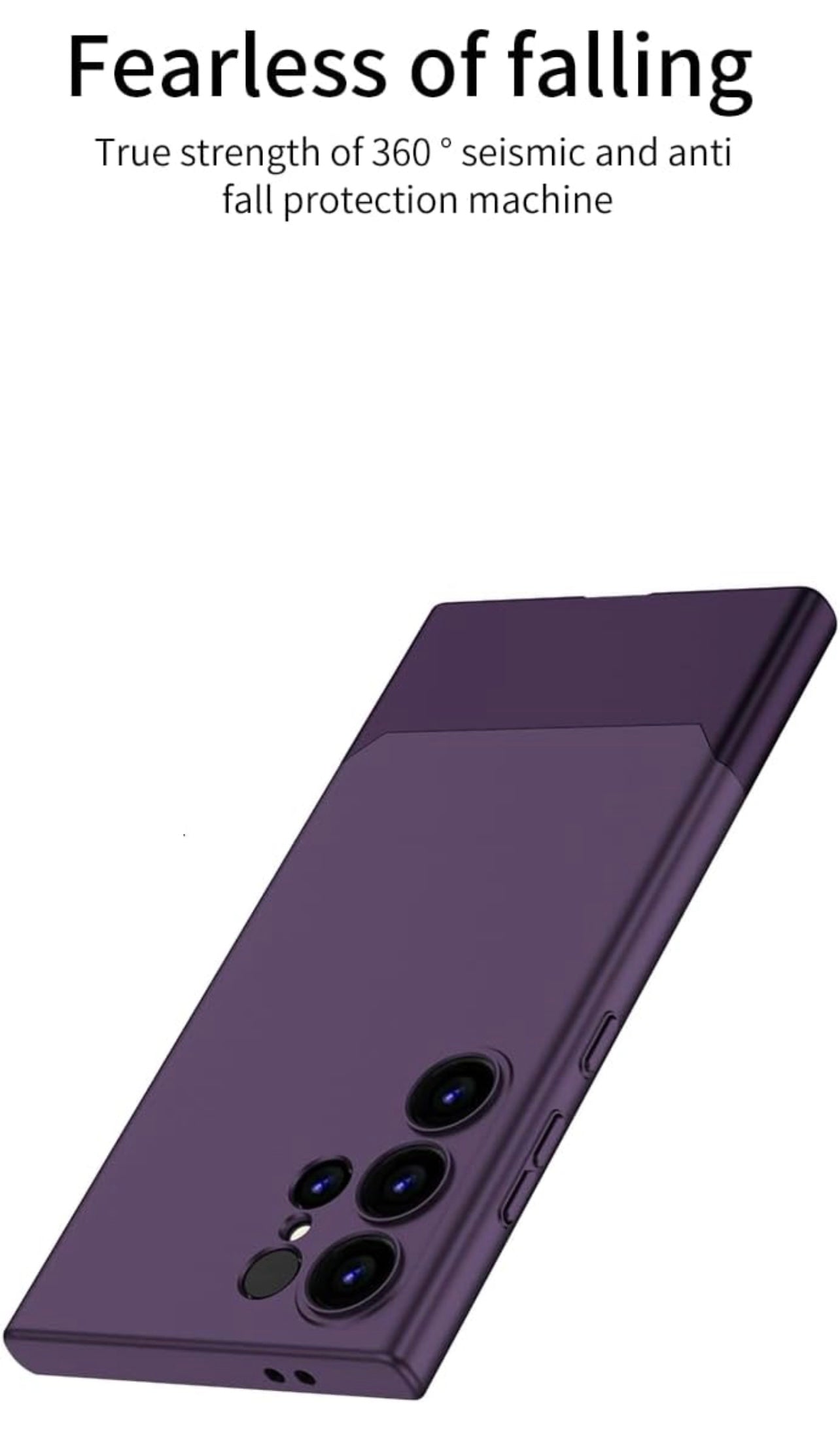 Ultra Thin Matte Case Compatible with Samsung Galaxy S25 Ultra Release 2025 Slim Hard PC Full Body and Independent Camera Protection Cover, Black & Purple