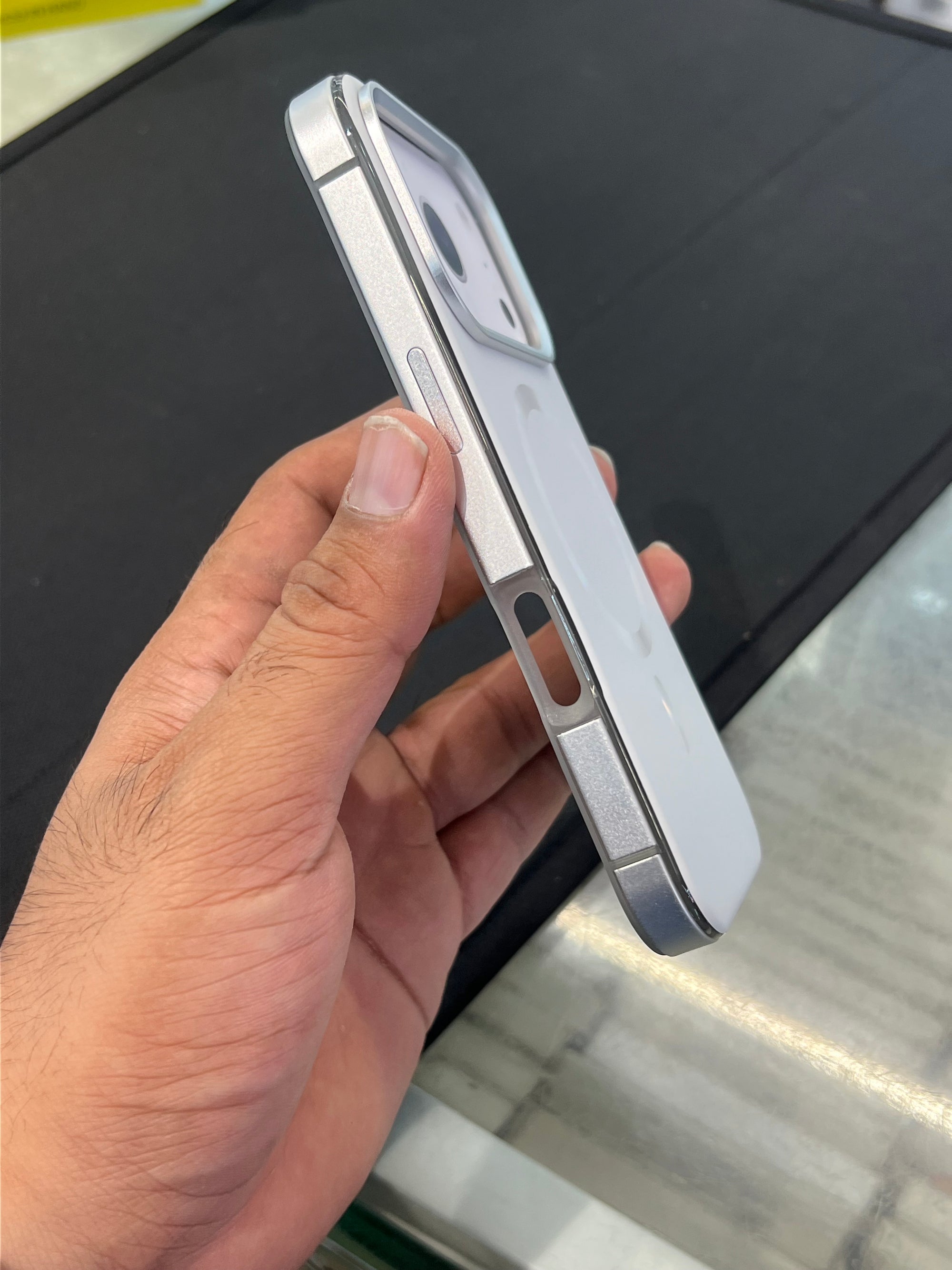 Side metal bumper case with  back magsafe and soft silicon case for 17 pro max