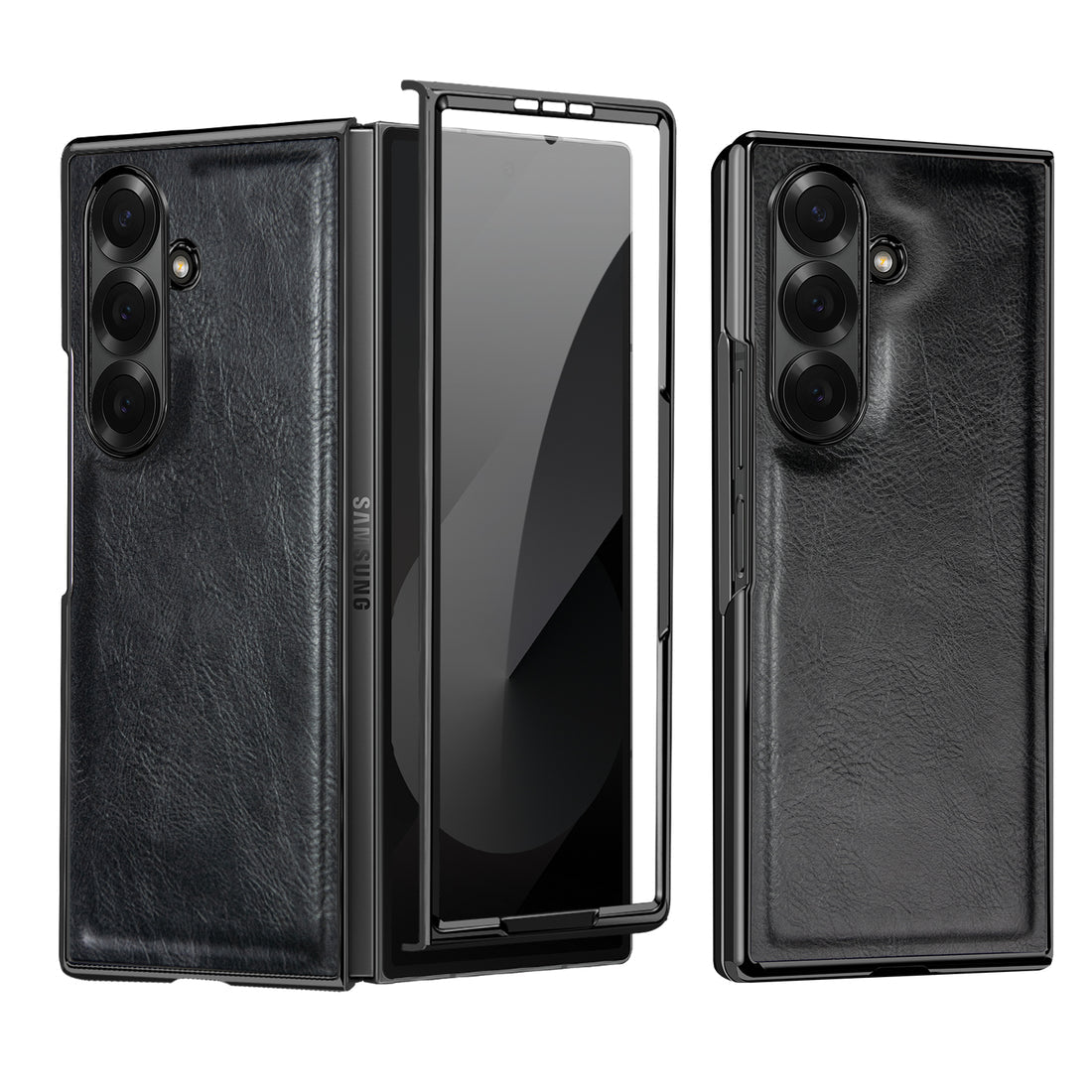 Galxy fold 7chrome slim with stand front glass case