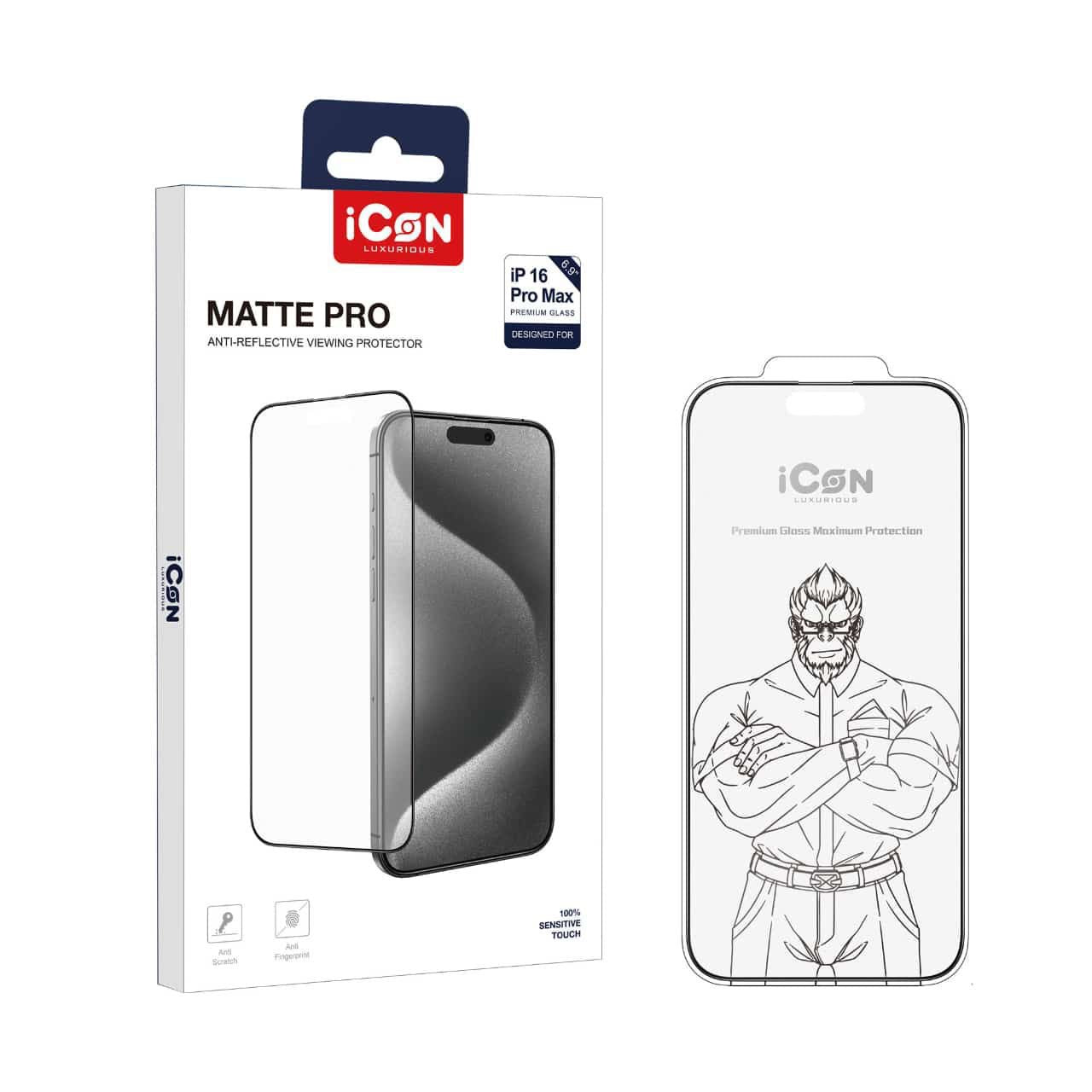 I con matte pro edge to edge glass with curved edges