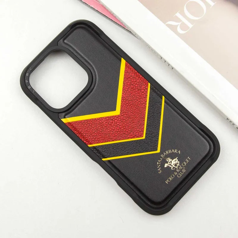 Santa Barbara Polo Raquet Club Barton Series for iPhone 16 pro max (Black & Red)