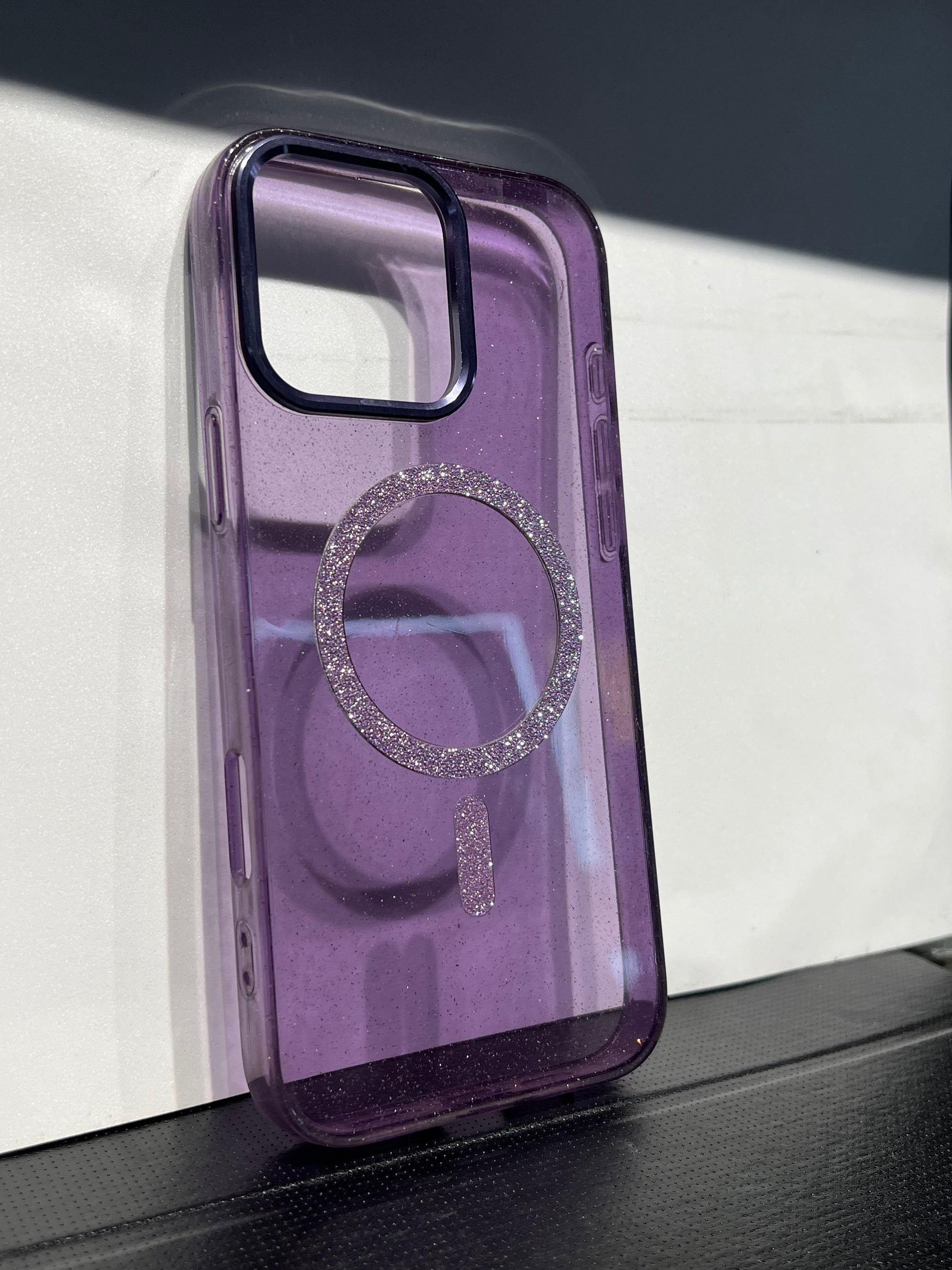 Purple glitter case i phone 16 pro maxx