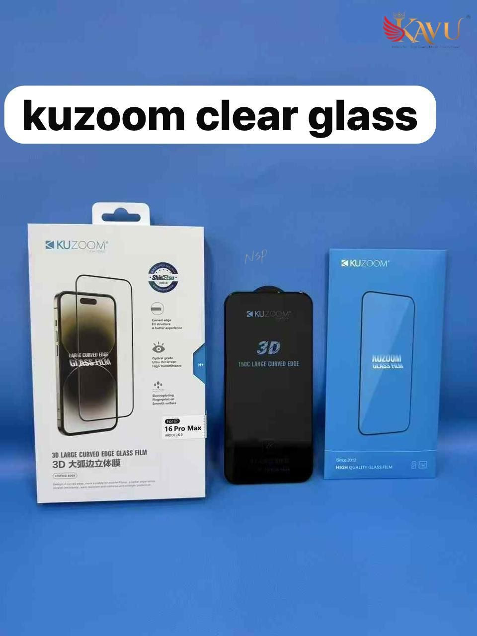KUZOOM Clear Tempered Glass Screen Protector for iPhone and samsung HD Transparency
