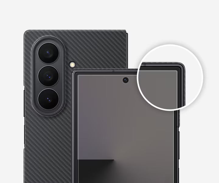 Samsung Galaxy Z Fold7 Carbon Case, X-level 0.6mm Thin Carbon Fiber Kevlar Case - Black