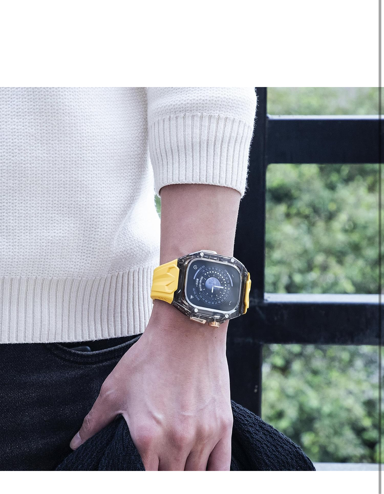 Gk® Clear Heavy Duty Watch Case Band Compatible with Apple iWatch Series | many colours available | For Apple Watch case 45MM