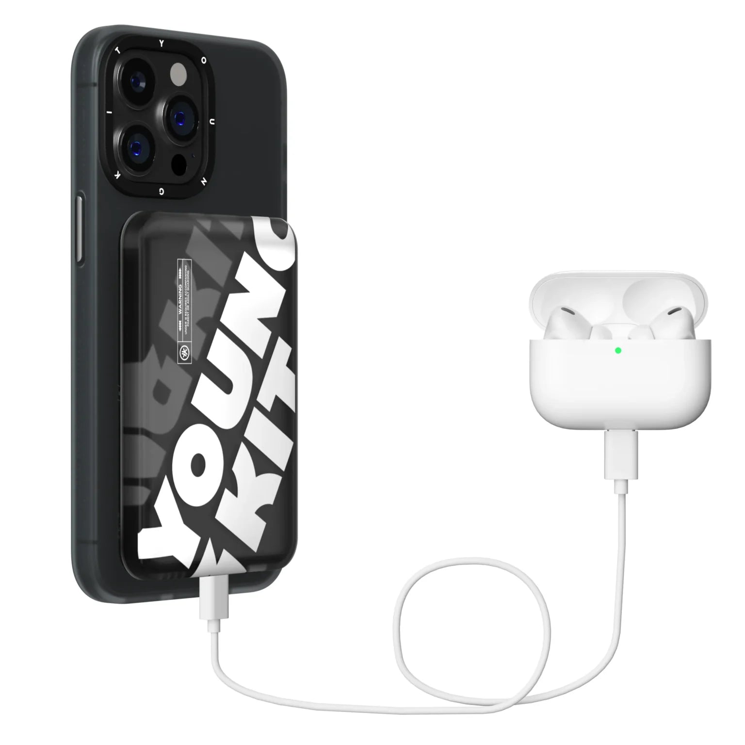 Youngkit Power Bank MagSafe Compatible 15W 5,000 mAh – Black and white