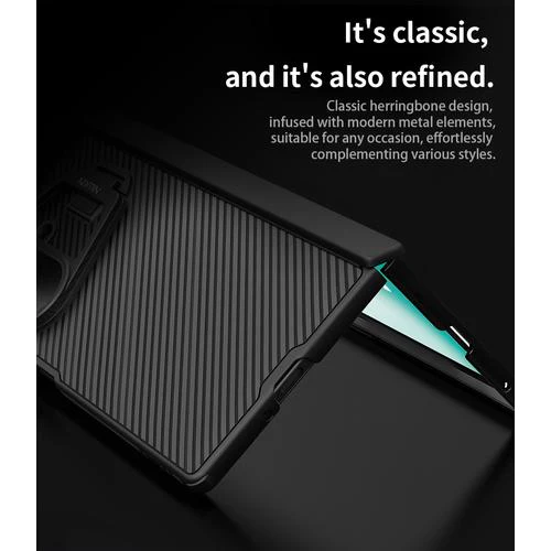 Nillkin Case For Samsung Galaxy Z Fold 7 Camshield Prop Magnetic Lens Guard Edition Camera Protective Cover – Black
