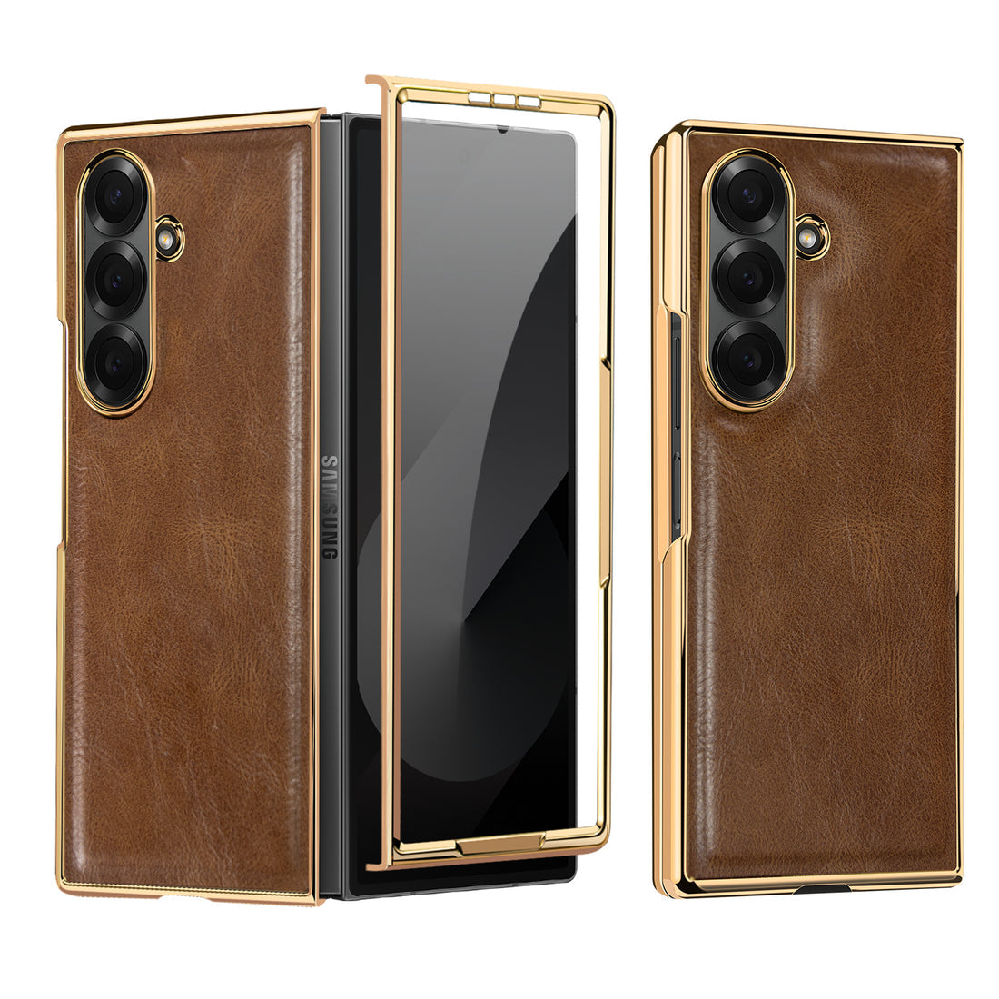 Galxy fold 7chrome slim with stand front glass case