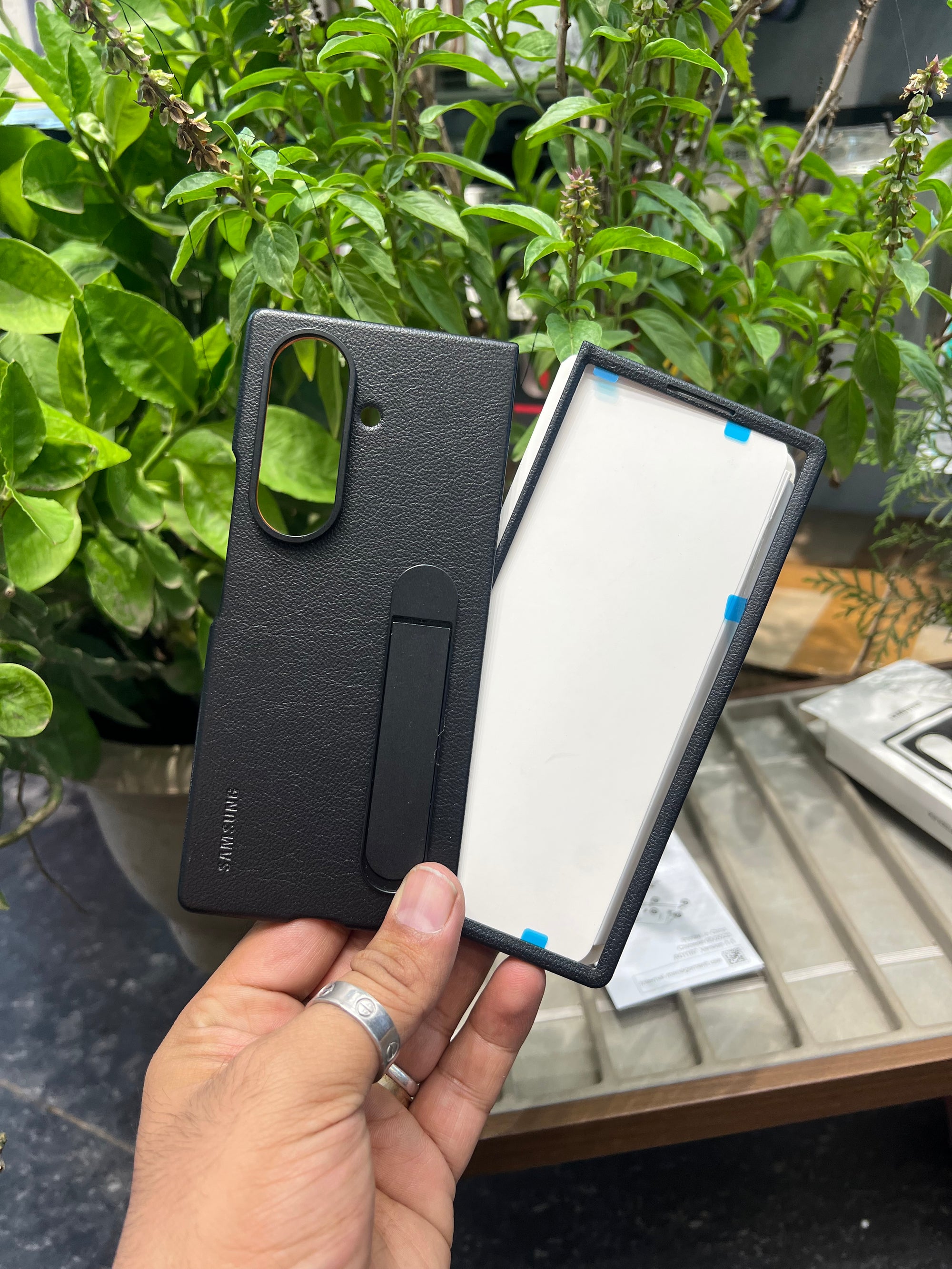 Samsung fold 7 leather case with stand