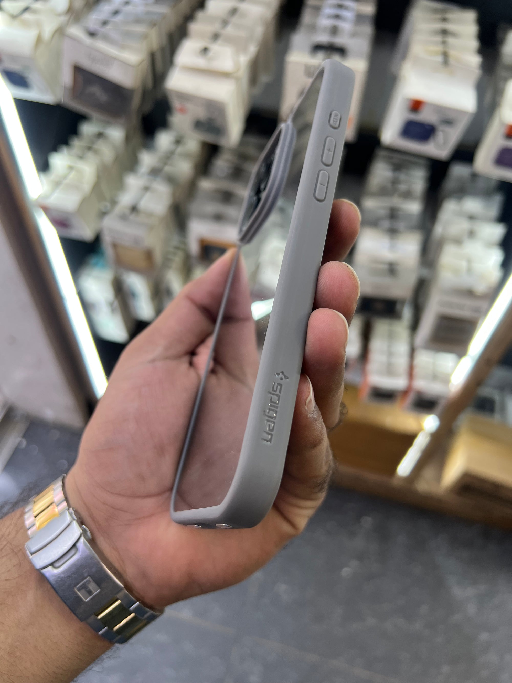 Gray colour spizen case for 16 pro maxx