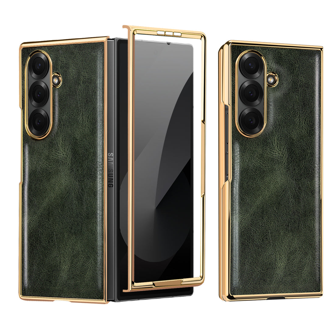 Galxy fold 7chrome slim with stand front glass case
