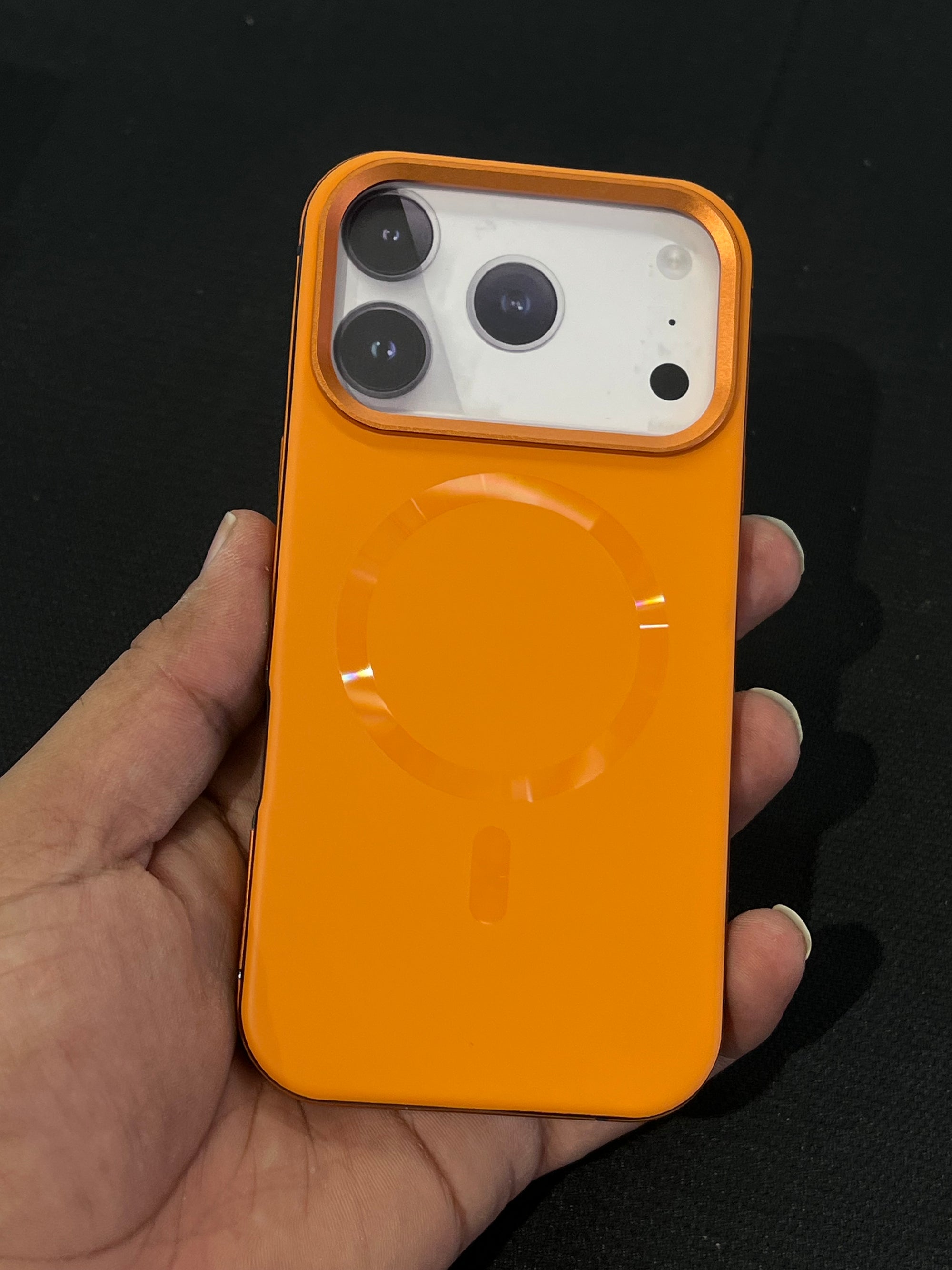Side metal bumper case with  back magsafe and soft silicon case for 17 pro max